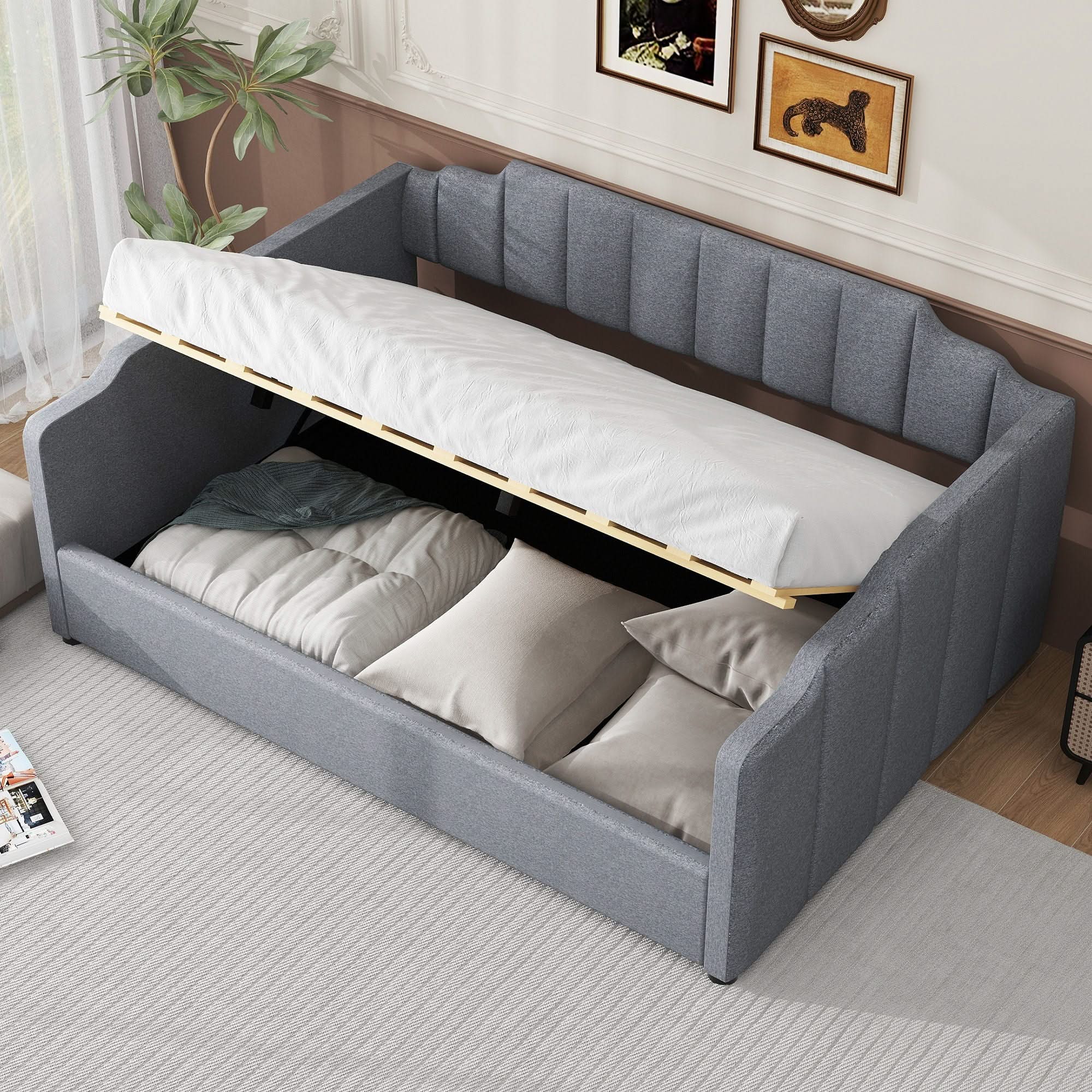 Modern Upholstered Daybed With Underneath Storage - Image 4