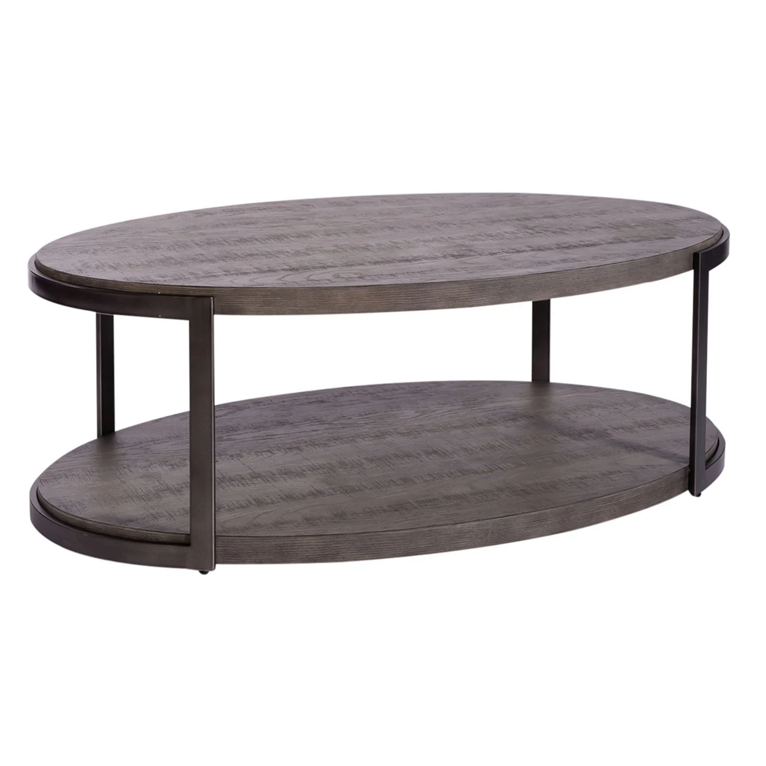 Modern View - 3 Piece Table Set (1 Oval Cocktail Table 2 End Tables) - Gauntlet Gray - Image 4