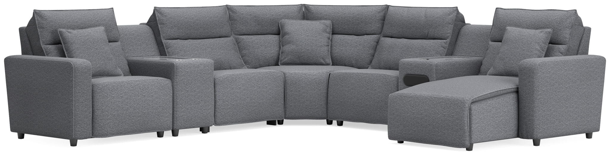 Modmax II - Reclining Sectional - Salt And Pepper - Image 21