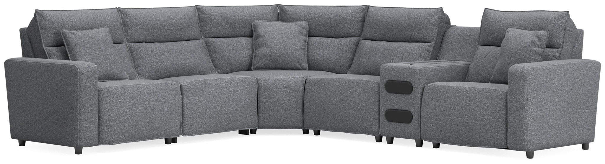 Modmax II - Reclining Sectional - Salt And Pepper - Image 4