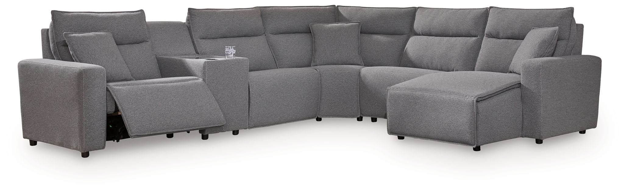 Modmax II - Reclining Sectional - Salt And Pepper - Image 5