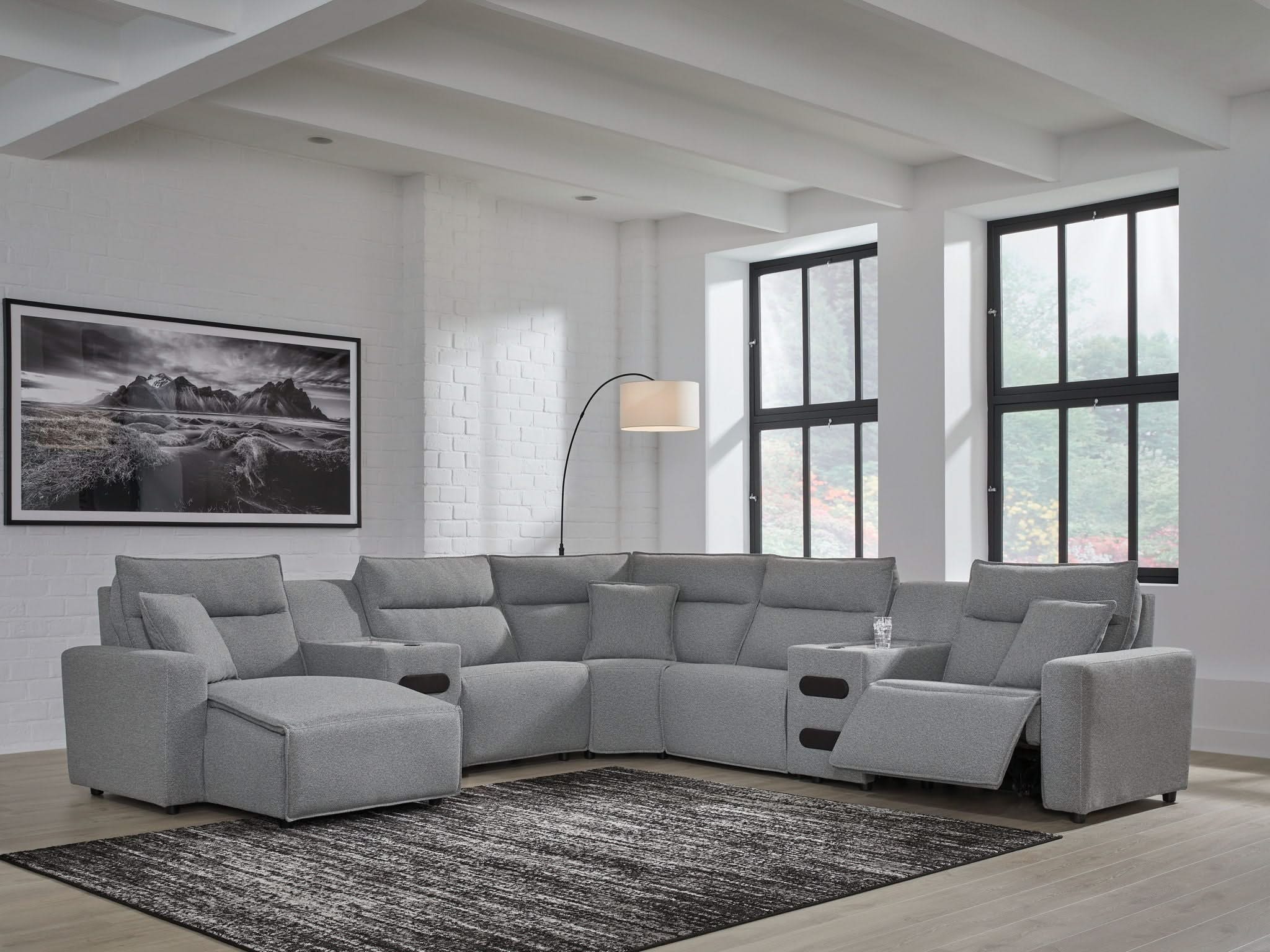 Modmax II - Reclining Sectional - Salt And Pepper - Image 55