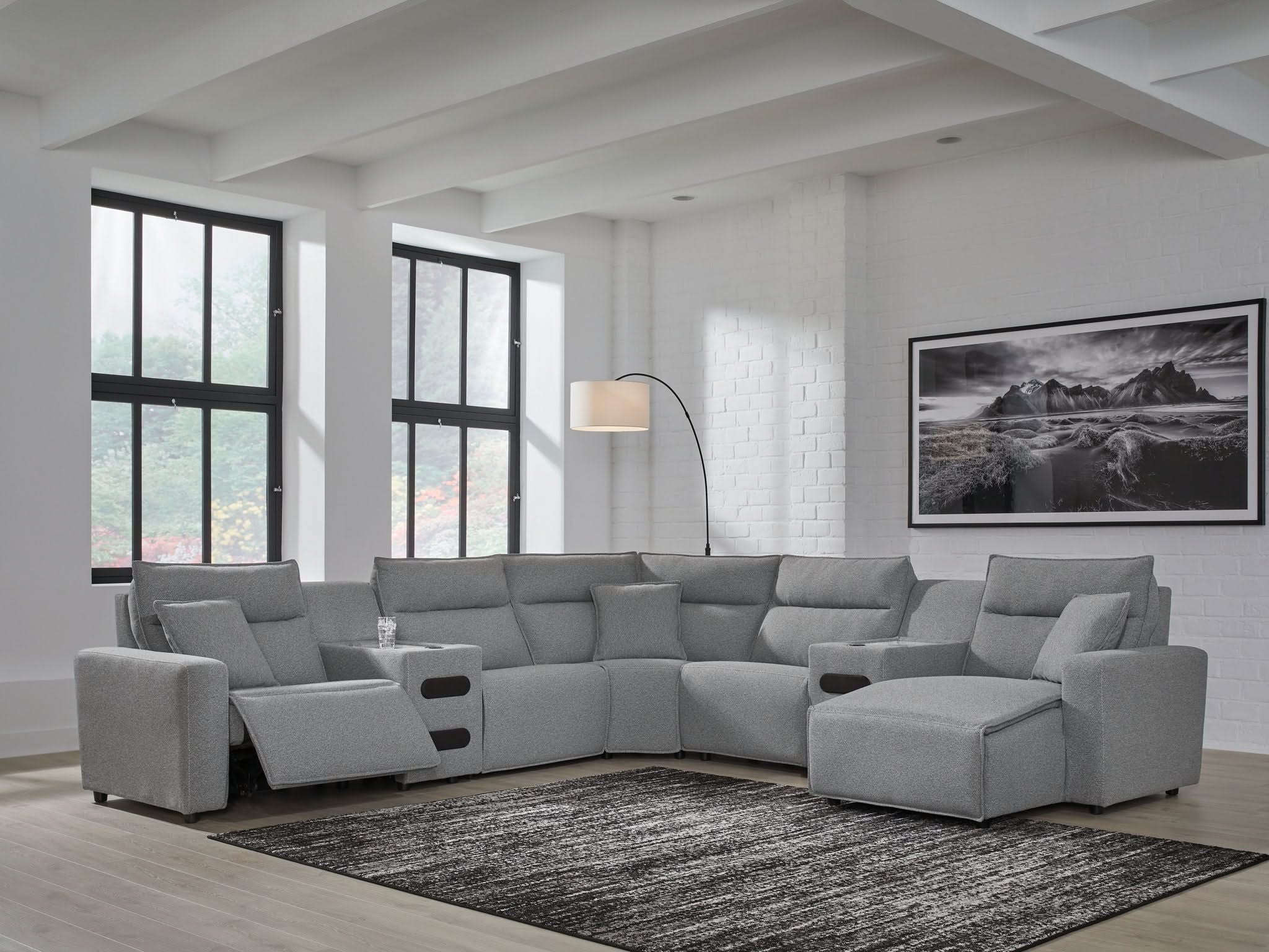 Modmax II - Reclining Sectional - Salt And Pepper - Image 61
