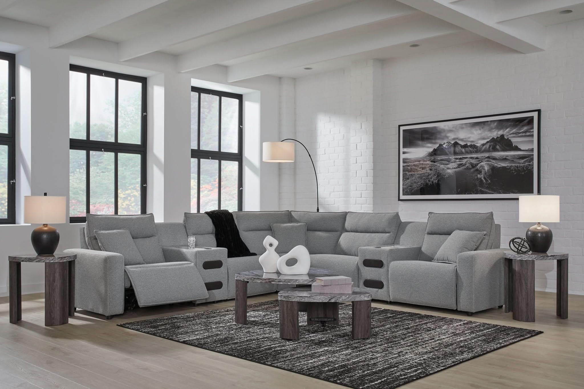 Modmax II - Reclining Sectional - Salt And Pepper - Image 68