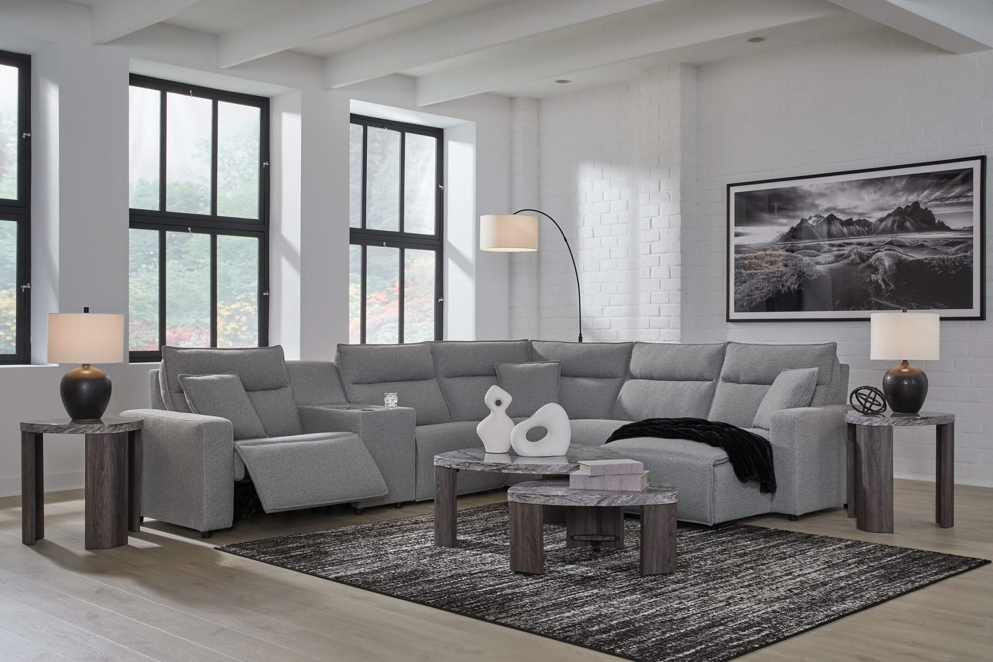 Modmax II - Reclining Sectional - Salt And Pepper - Image 69