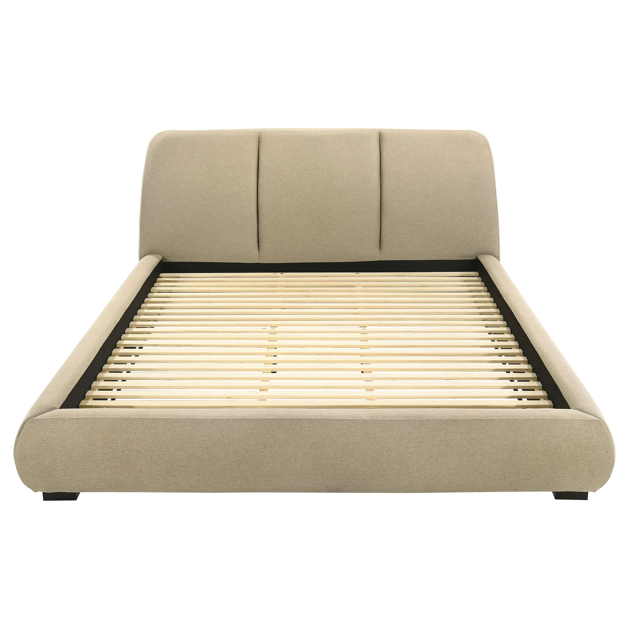 Mokena 46-inch Upholstered Eastern King Platform Bed Brown - Image 4