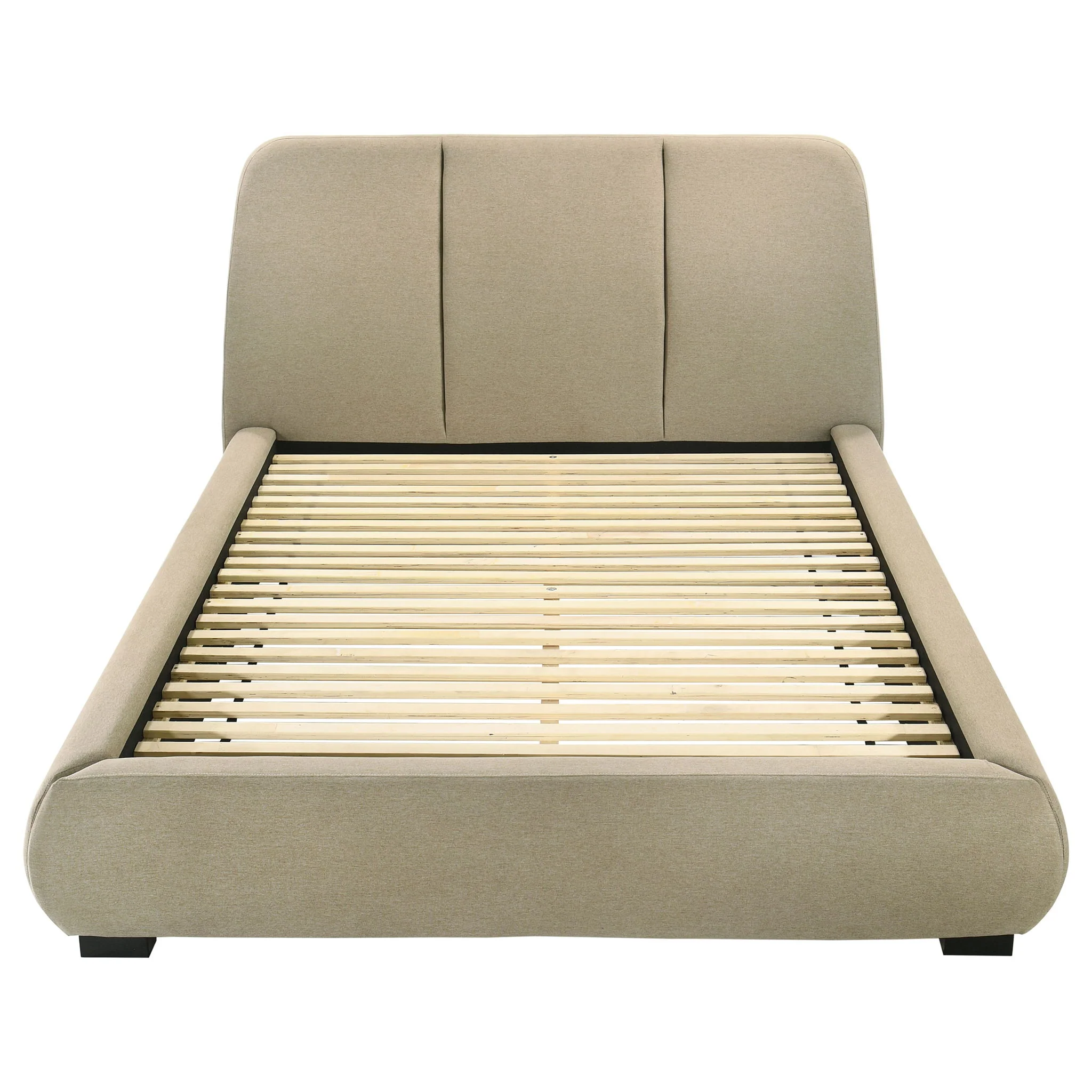 Mokena 46-inch Upholstered Queen Platform Bed Brown - Image 2