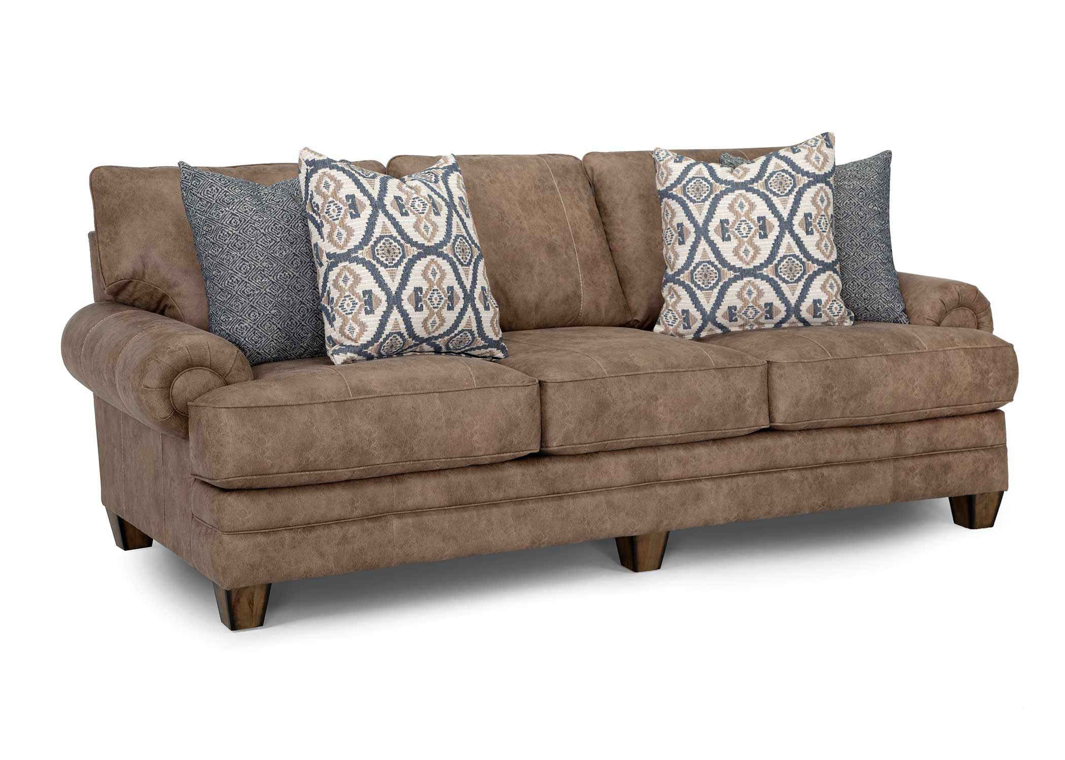 Kemp Hazelnut Sofa and Loveseat with Rolled Arms - Image 4