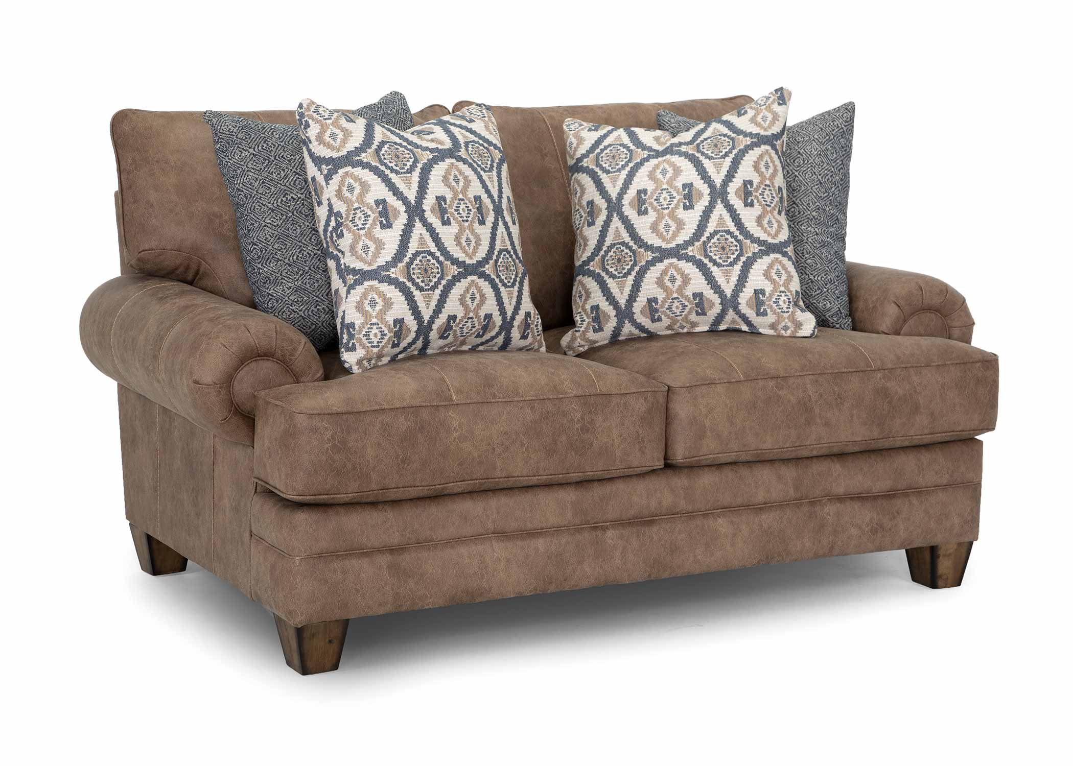 Kemp Hazelnut Sofa and Loveseat with Rolled Arms - Image 5