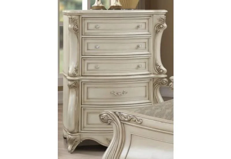 Monique Champagne 5-Drawer Chest with Cedar Lined Drawers
