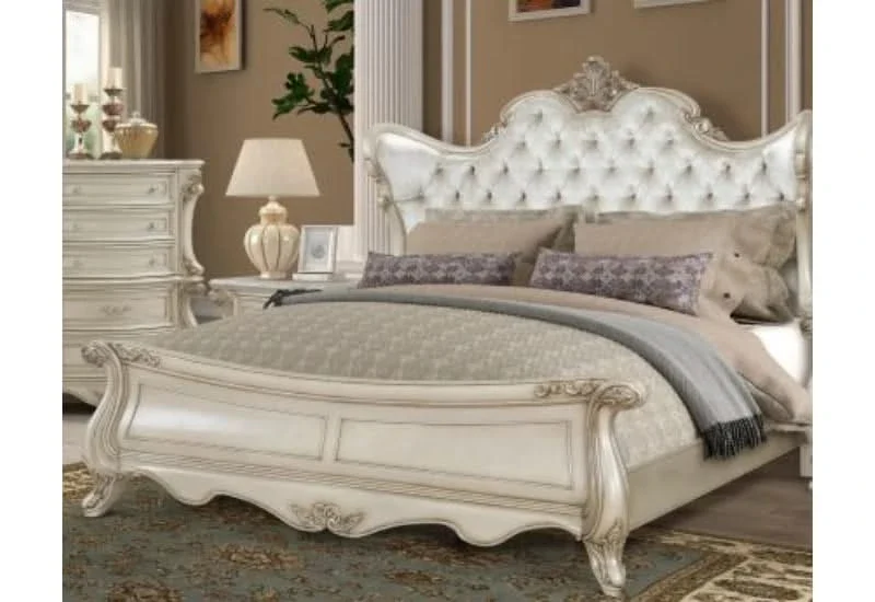 Monique Champagne King Bed with Elegant Traditional Styling