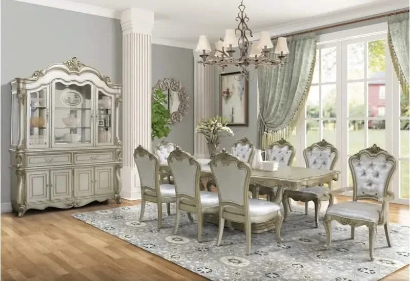 Monique Champagne Dining Side Chair with Elegant Traditional Design - Image 2