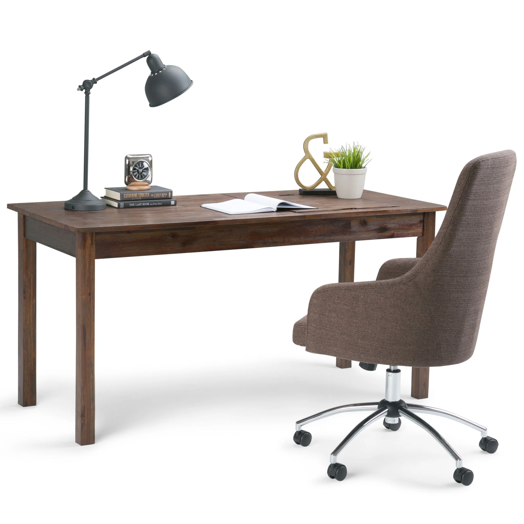 Monroe - Desk - Distressed Charcoal Brown - Image 2