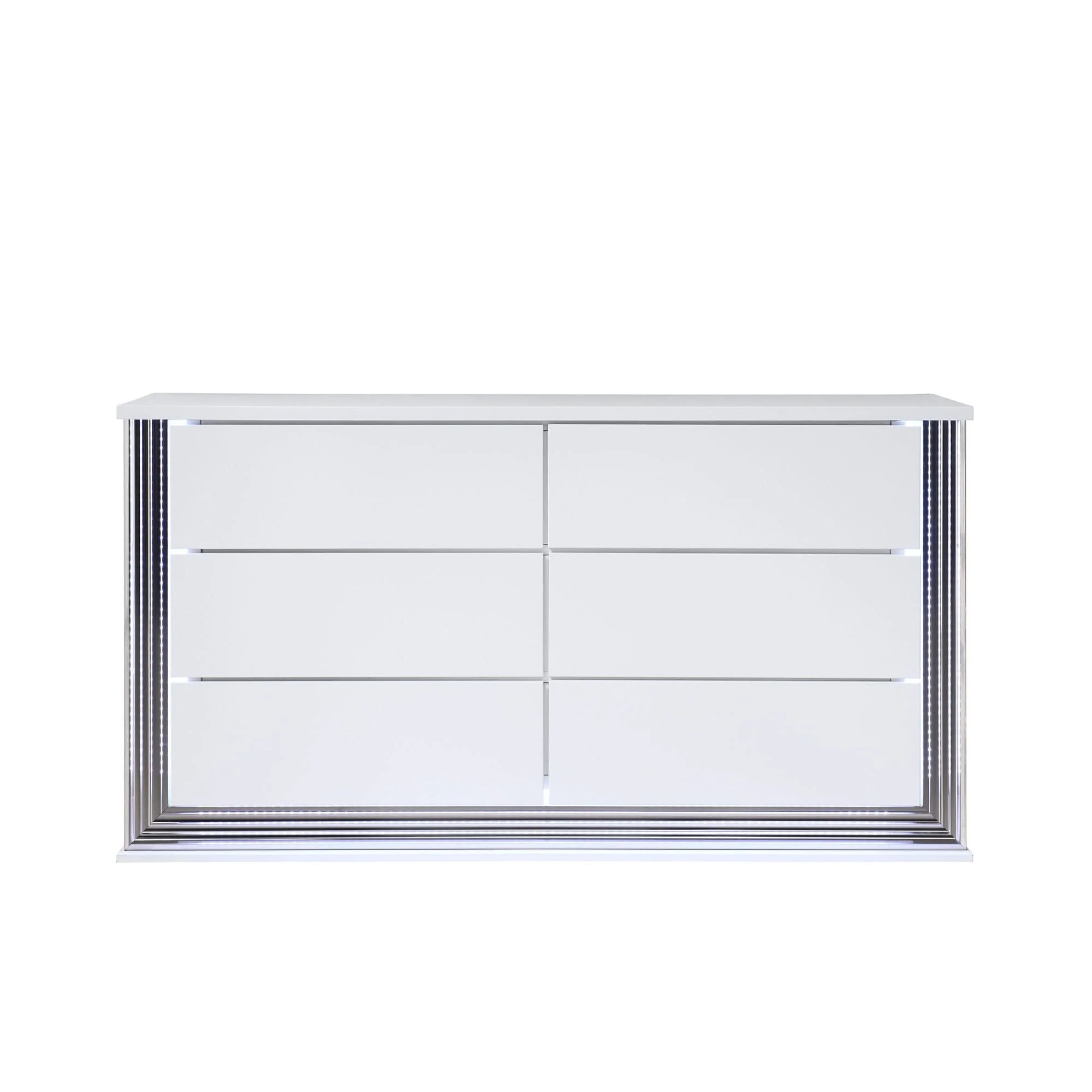 Moon - Smooth Dresser With LED - White