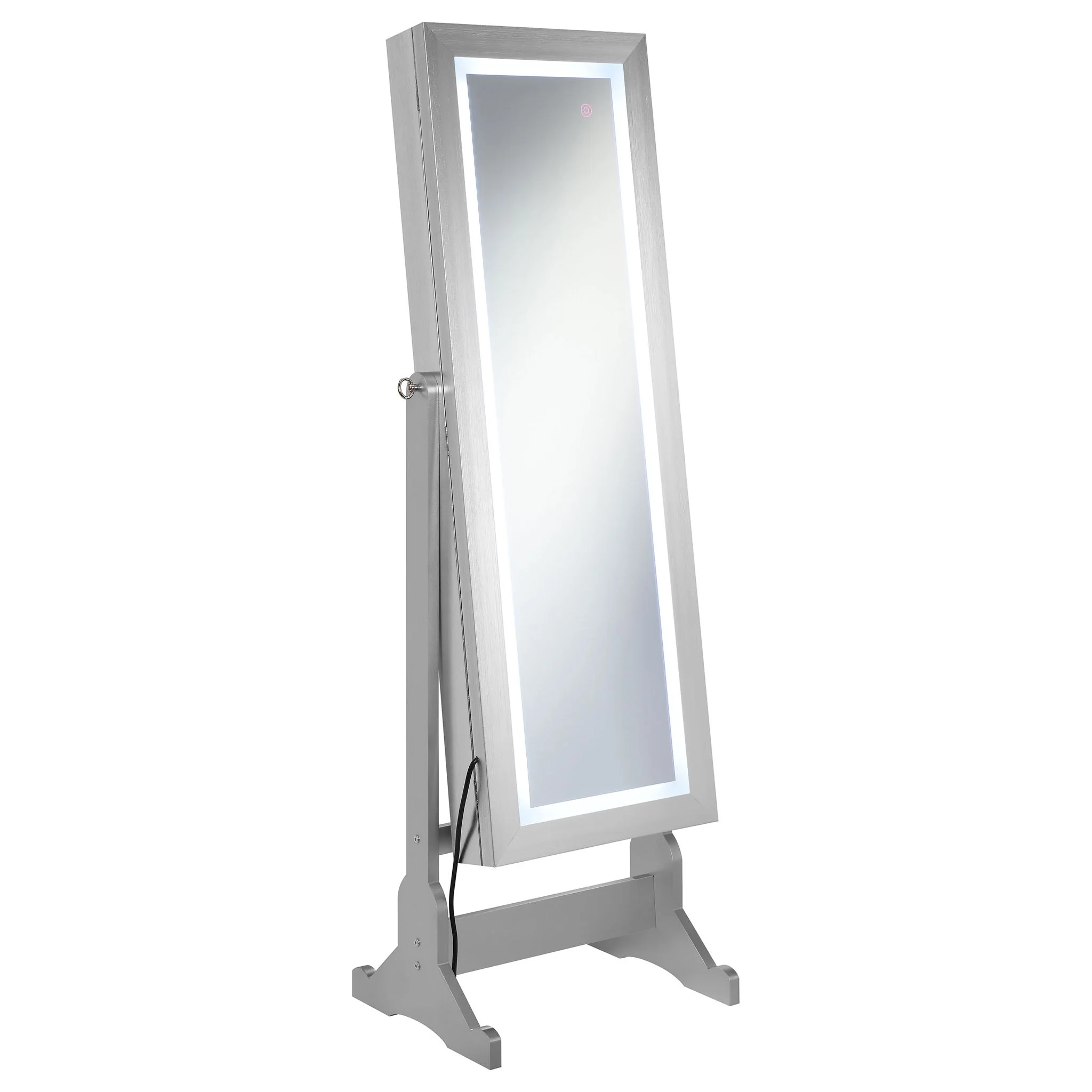 Moore Cheval Mirror with Jewelry Storage Silver - Image 3