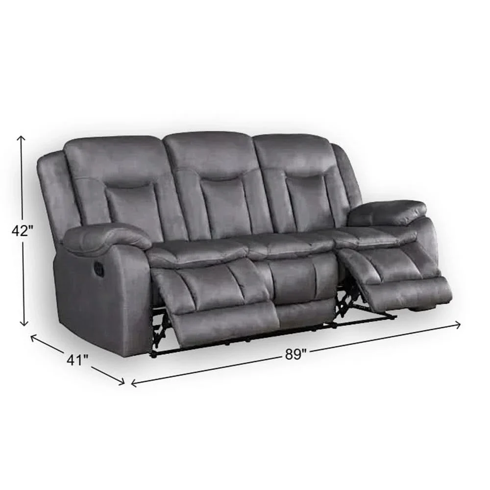 Morello Gray Reclining 2PC Living Room Set with Sofa and Console Loveseat - Image 8