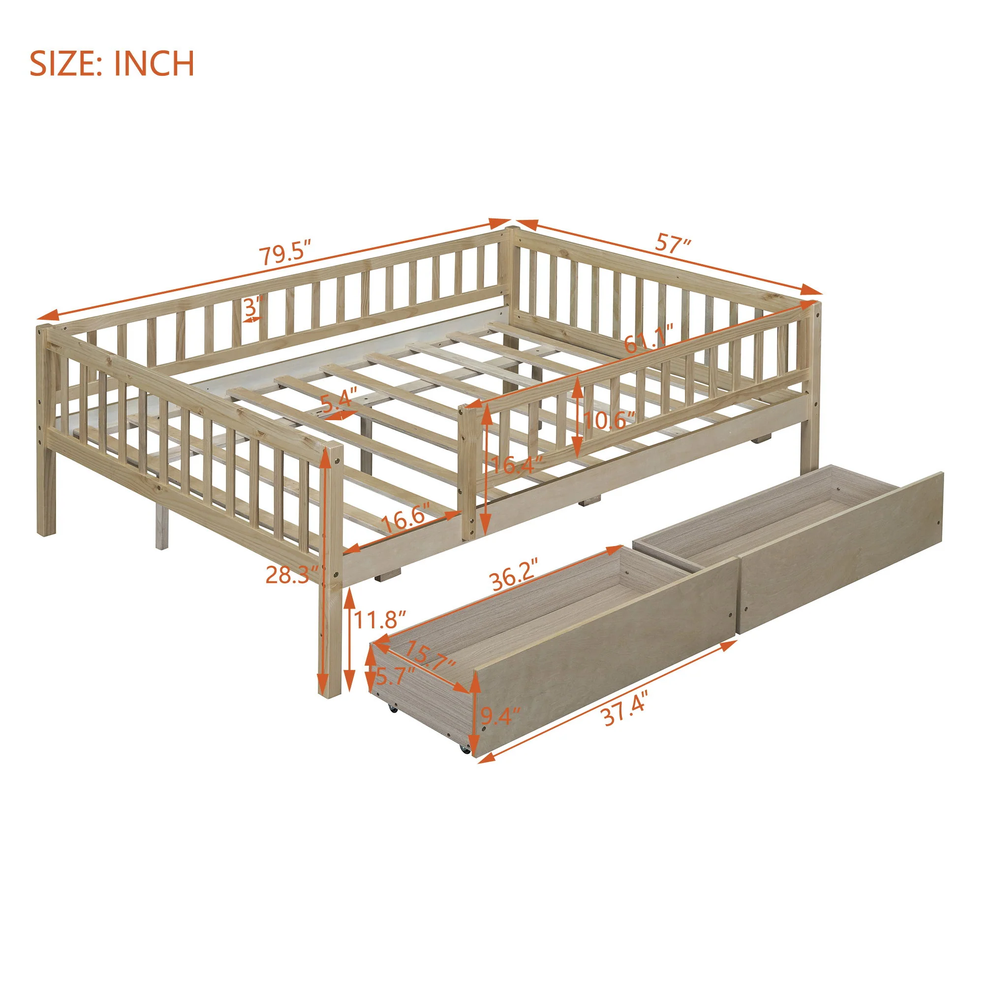 Multi Functional Wooden Daybed Bed - Image 44