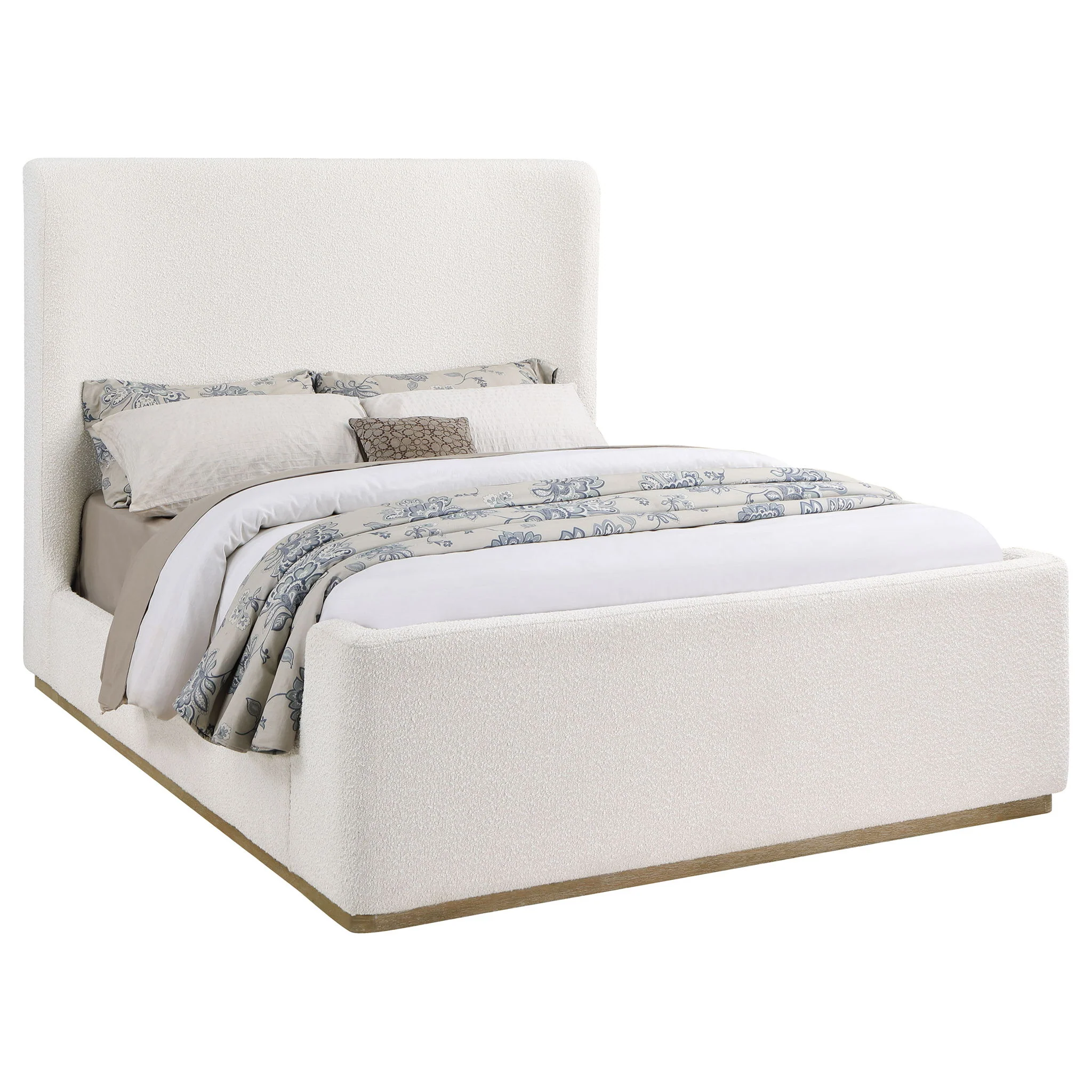 Nala Upholstered Queen Sleigh Bed Cream - Image 3