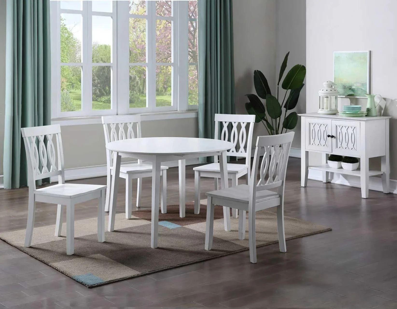 NAPLES 5 PC WHITE DINING SET - NA500
