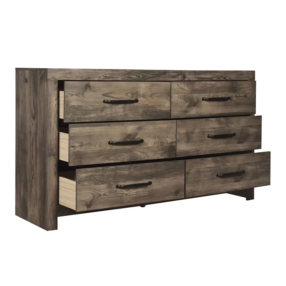 Nash Gray Solid Wood 6 Drawer Dresser - Image 3