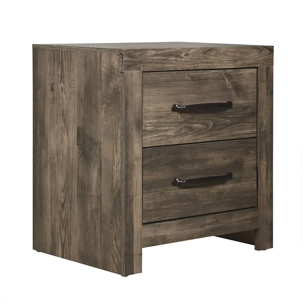 Nash Gray Solid Wood 2 Drawer Nightstand - Image 2