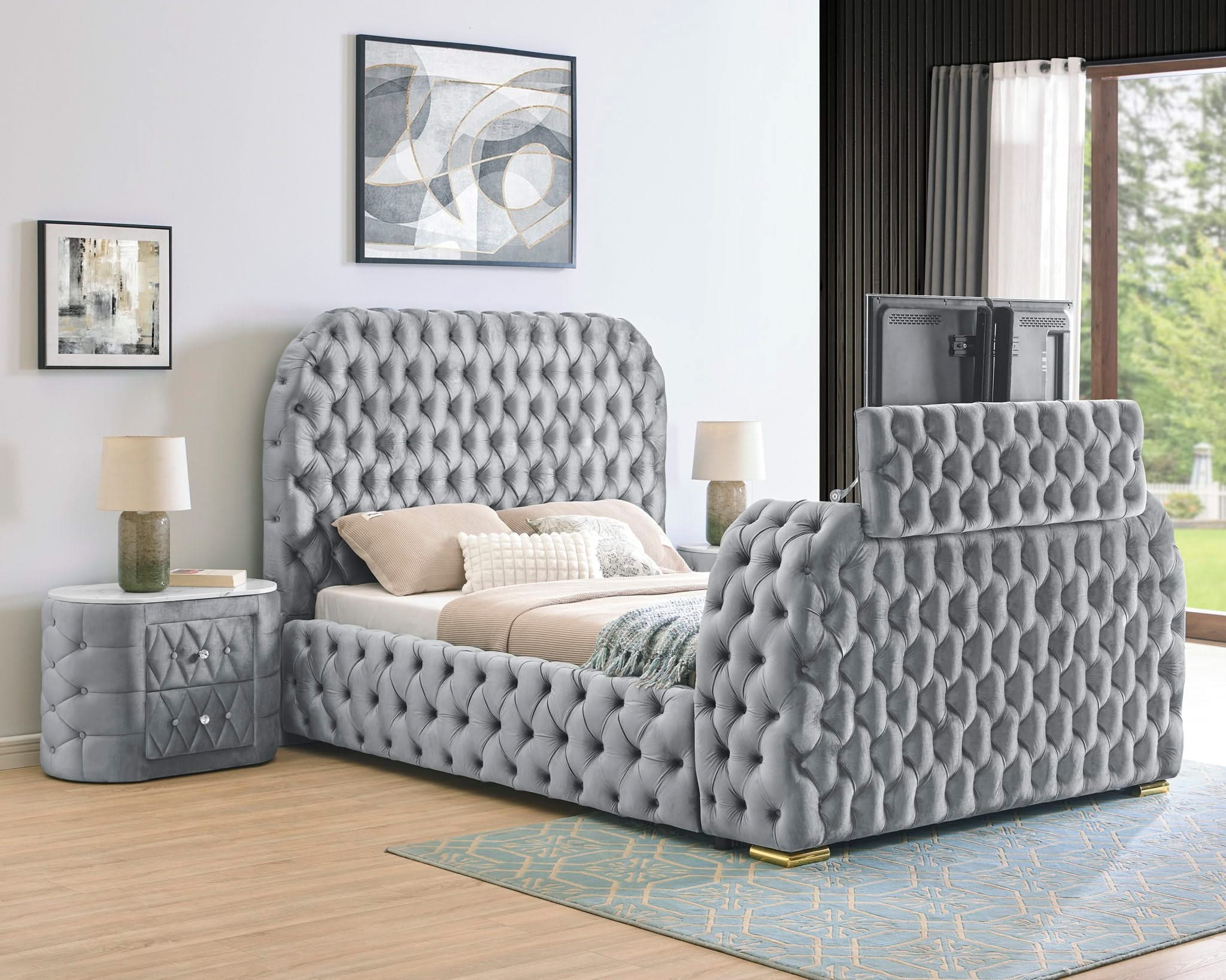 Natalia - Queen Bed - Gray