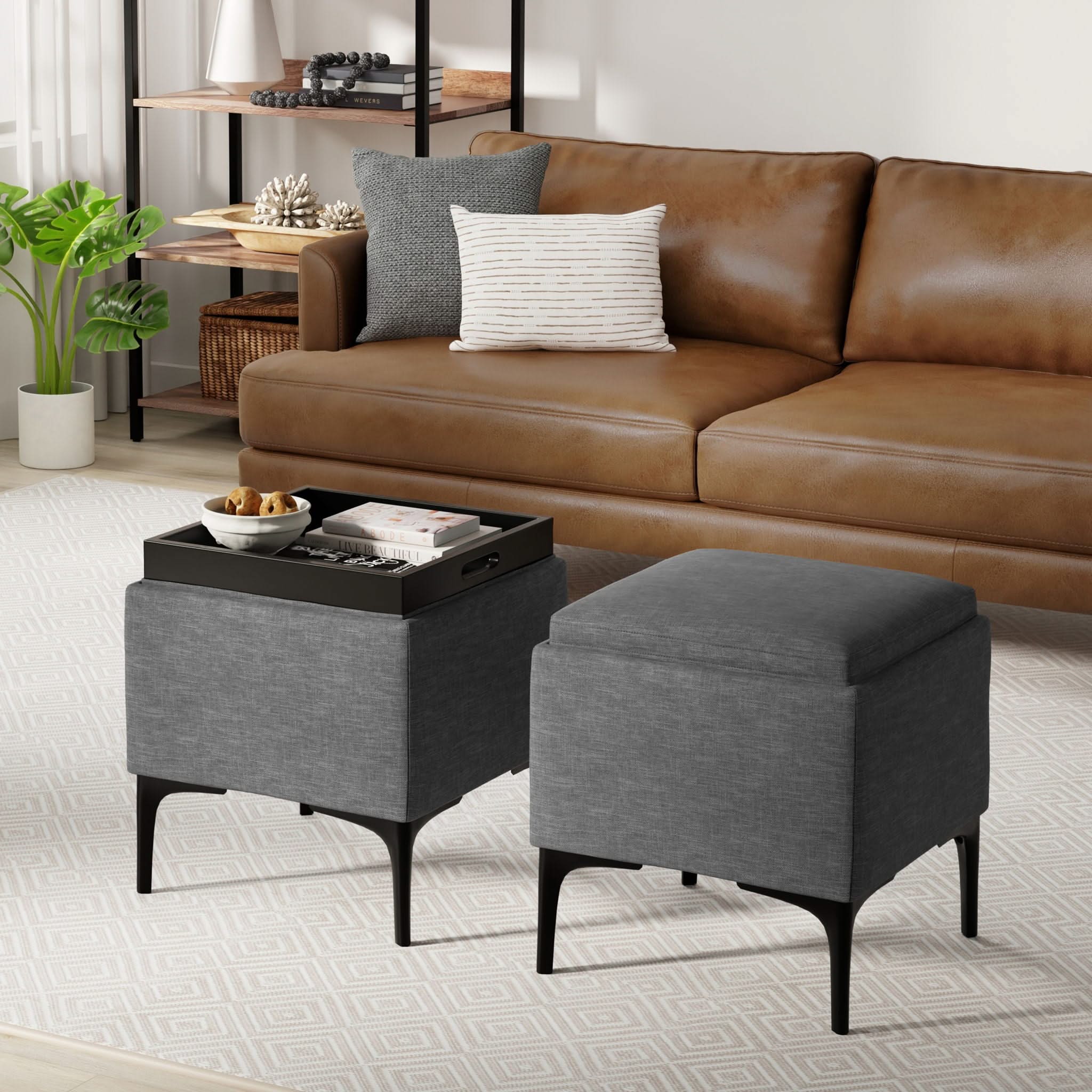 Natasha - Multifunctional Storage Ottoman With Tray - Image 10