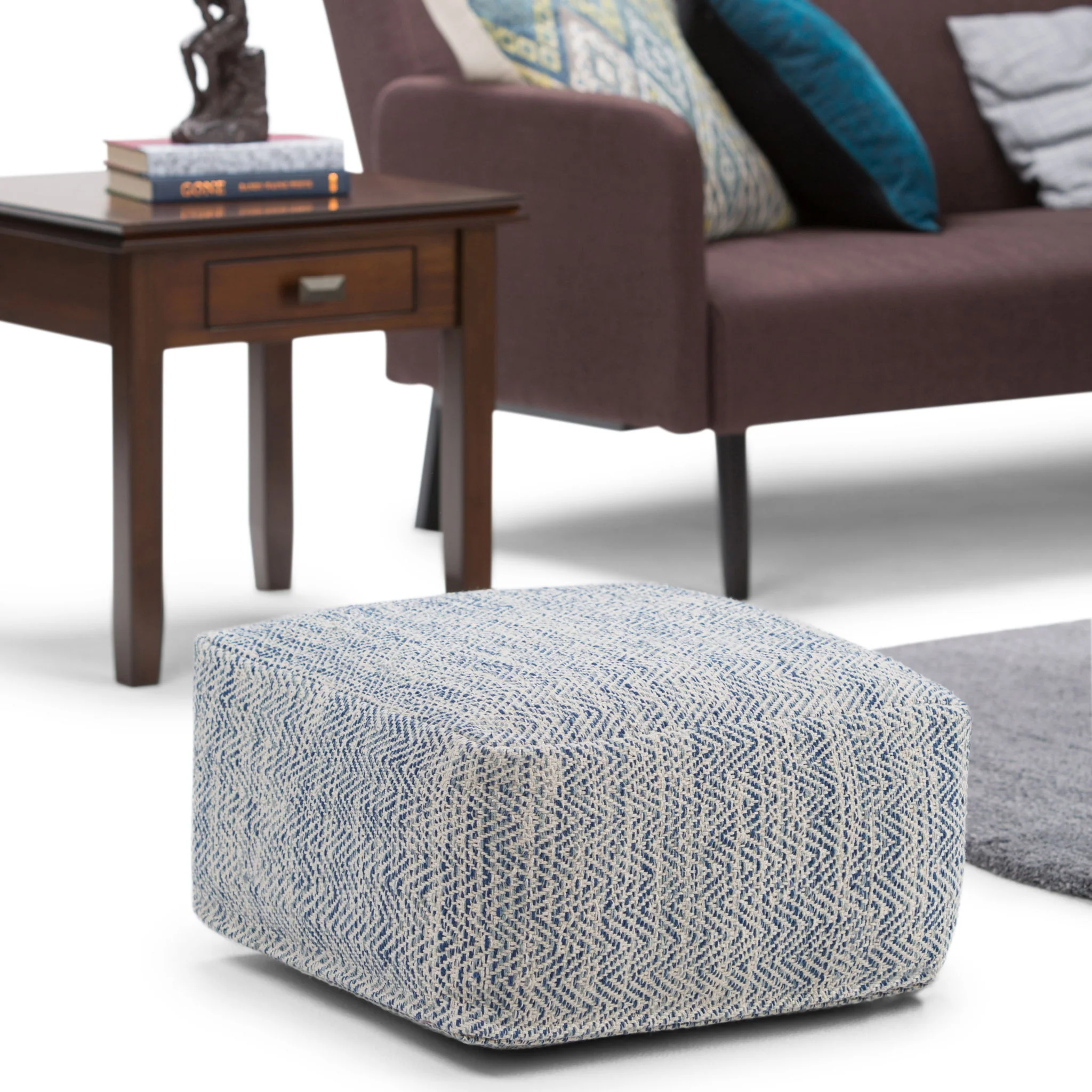 Nate - Handcrafted Square Pouf - Image 8