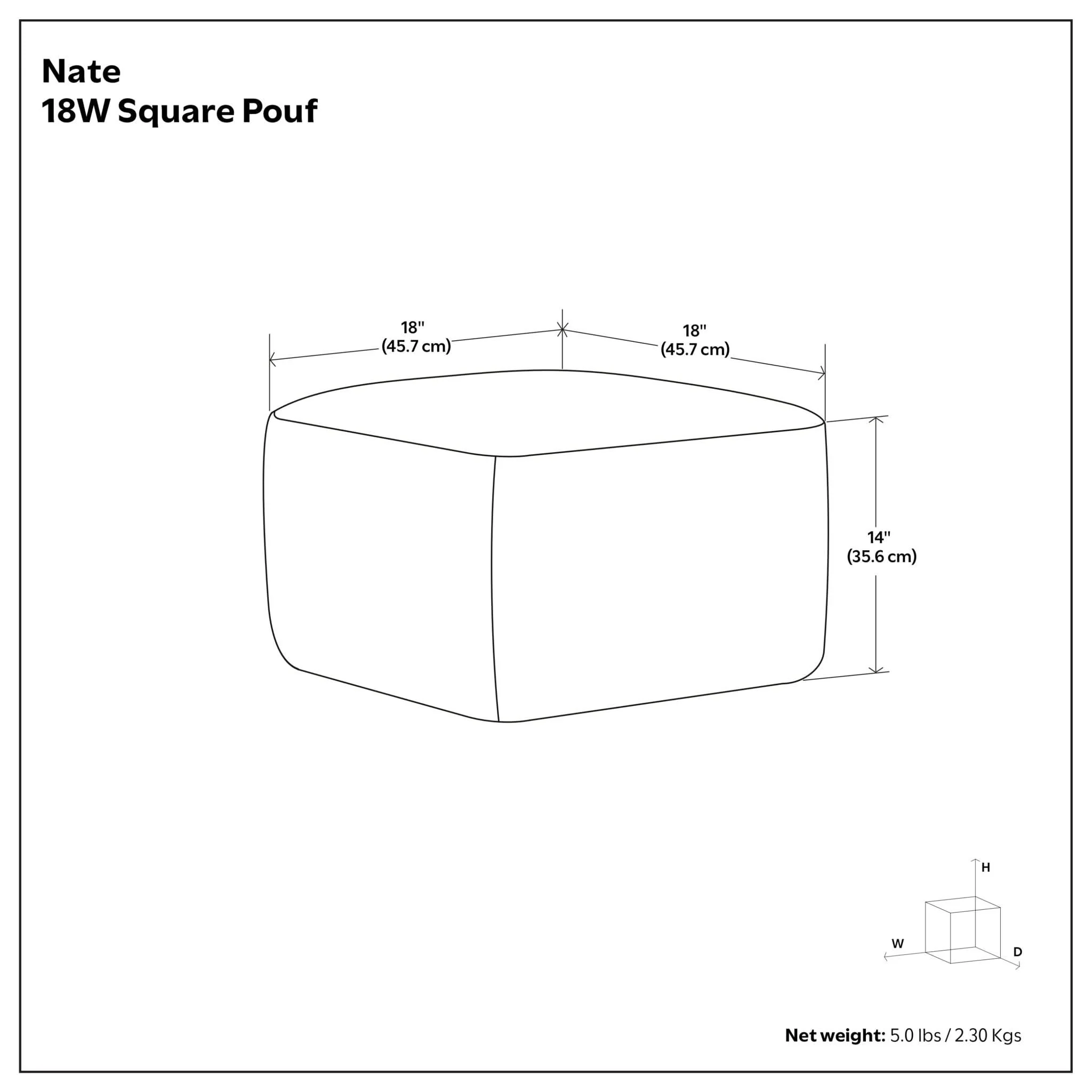 Nate - Square Pouf - Image 4