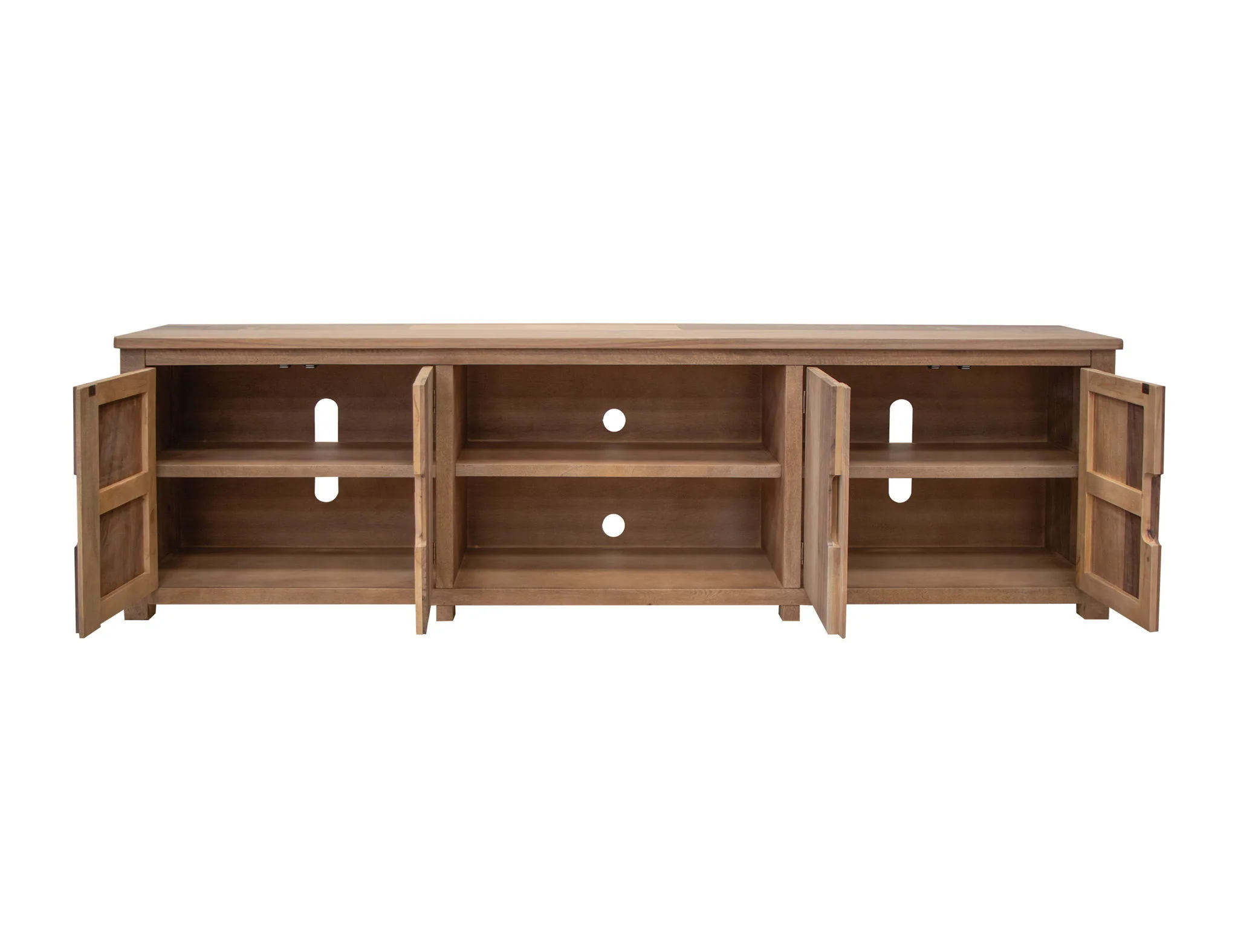 Natural Parota - 93" TV Stand - Brown Cappuccino - Image 2