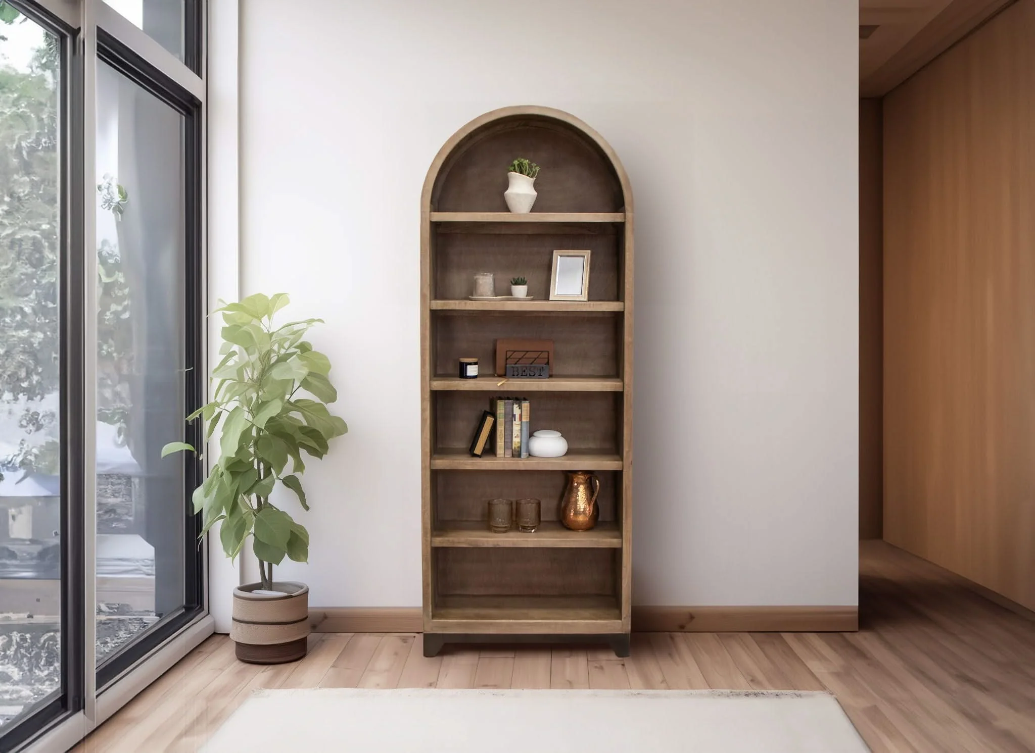 Natural Parota - Bookcase - Brown Cappuccino - Image 2