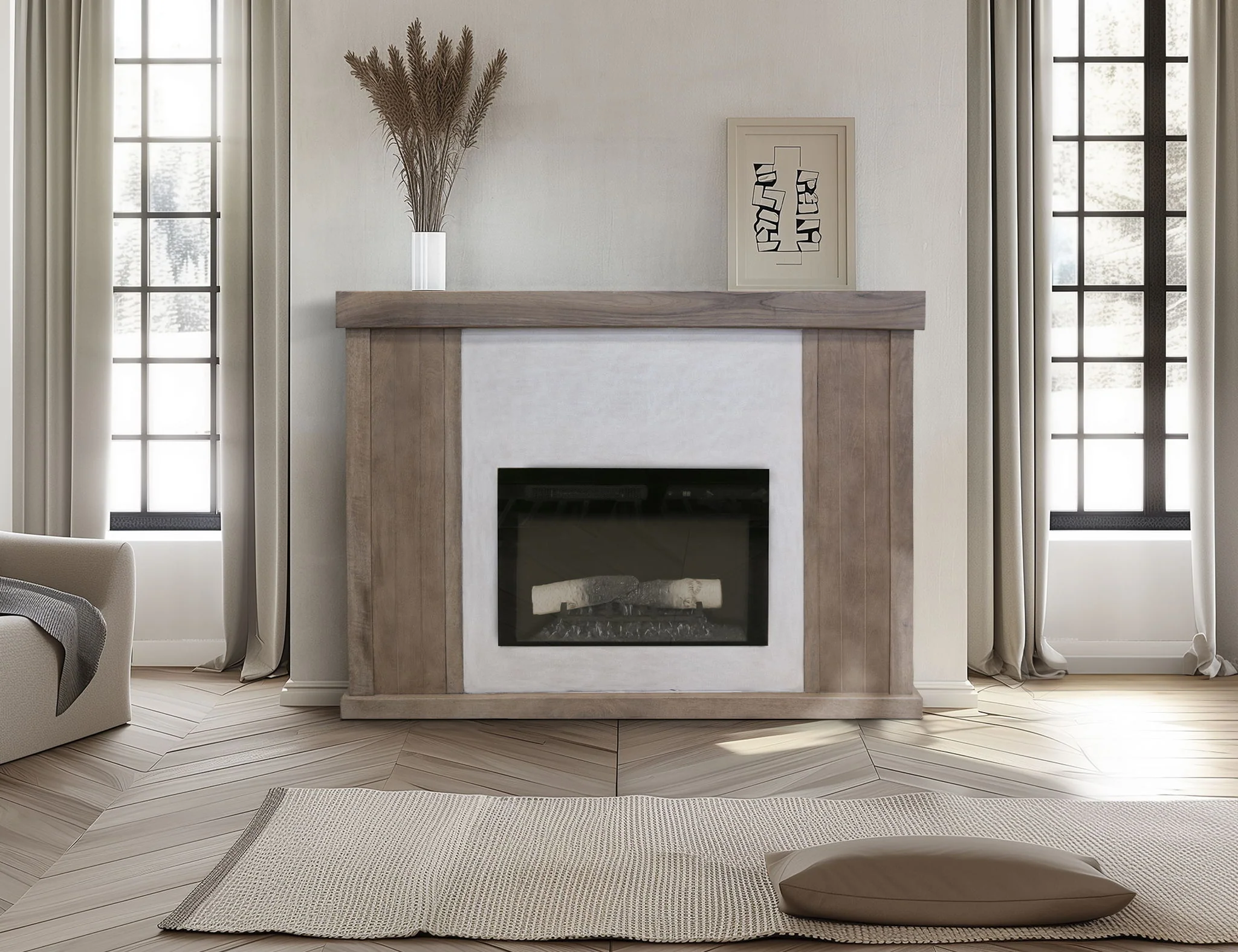 Parota - Electric Fireplace - Dark Brown - Image 4