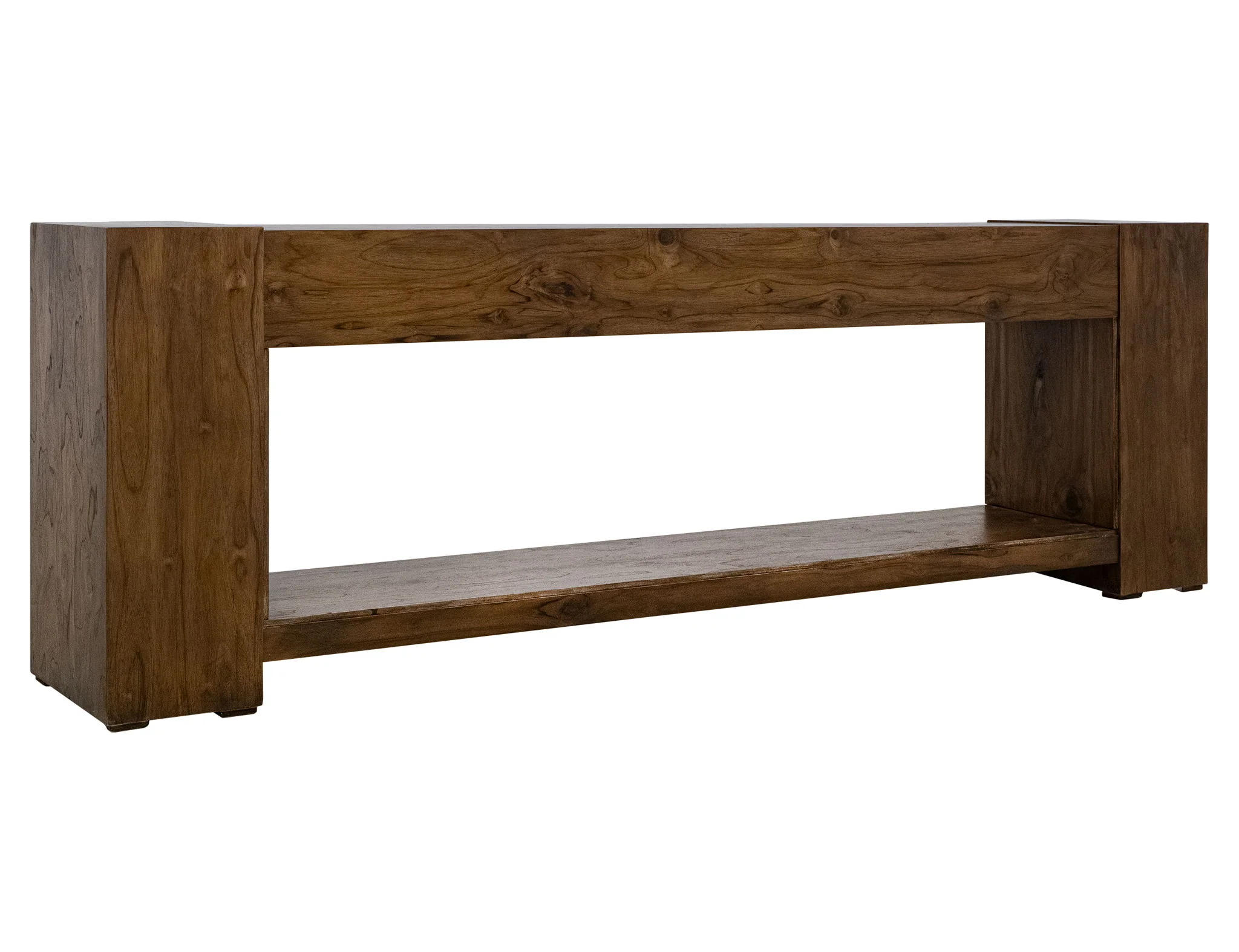 Natural Teca - Console 94" Electric Fireplace Compatible - Brown - Image 3