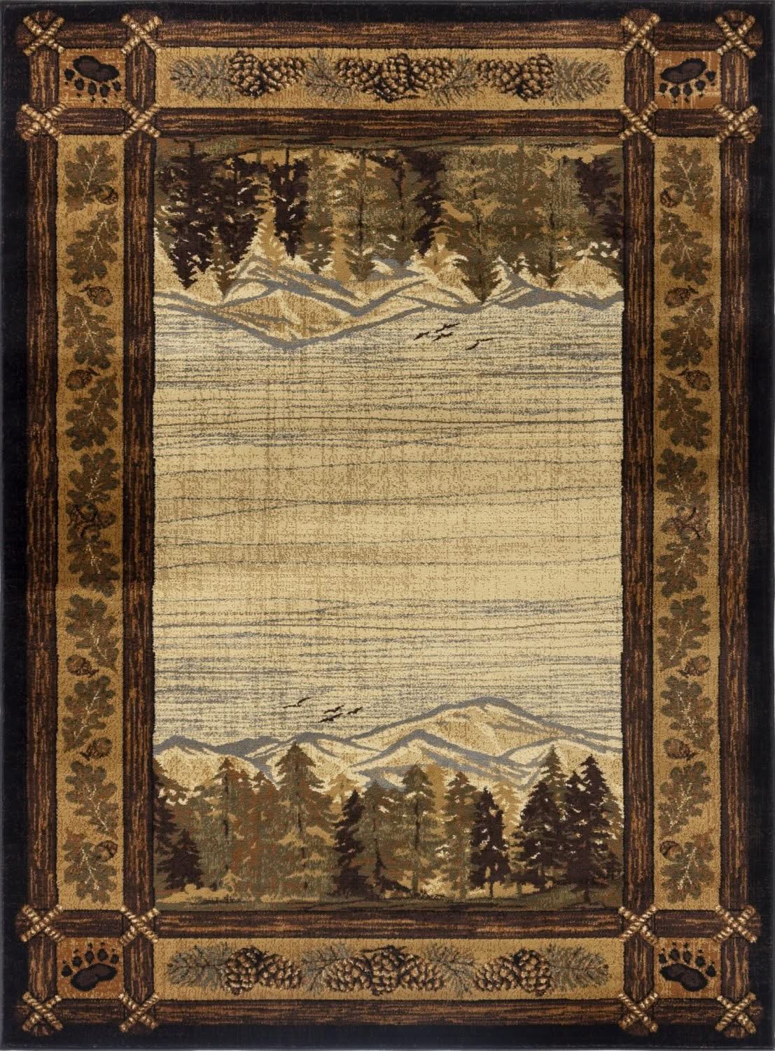 Nature's Nest - 5'3" X 7'3" Lodge Area Rug - Multi / Black - Image 4