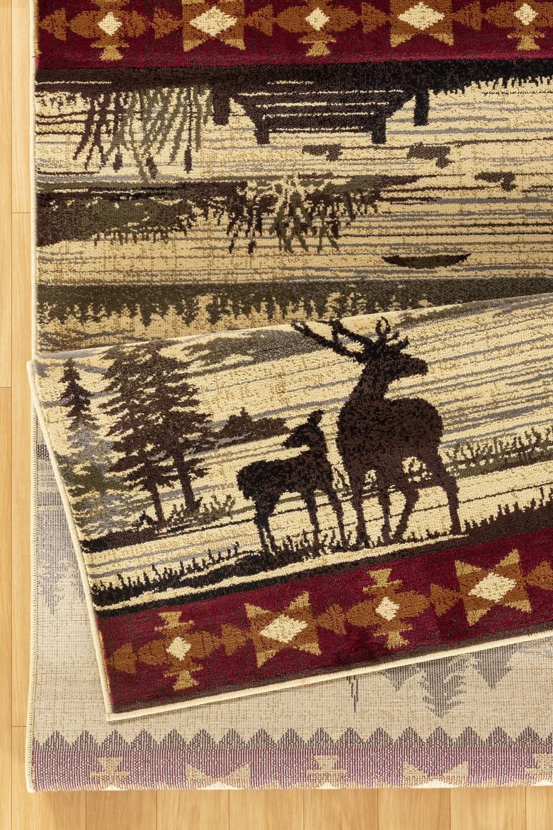 Nature's Nest - 5'3" X 7'3" Lodge Area Rug - Multi / Cream - Image 4