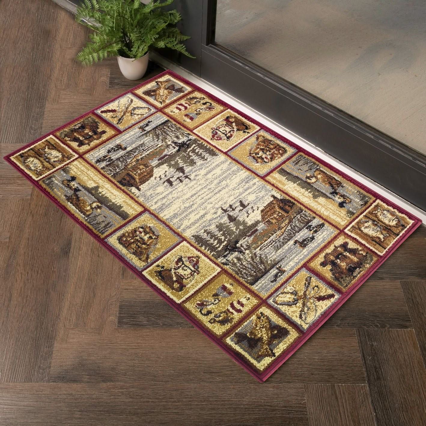 Nature's Nest - 5'3" X 7'3" Lodge Area Rug - Red - Image 4