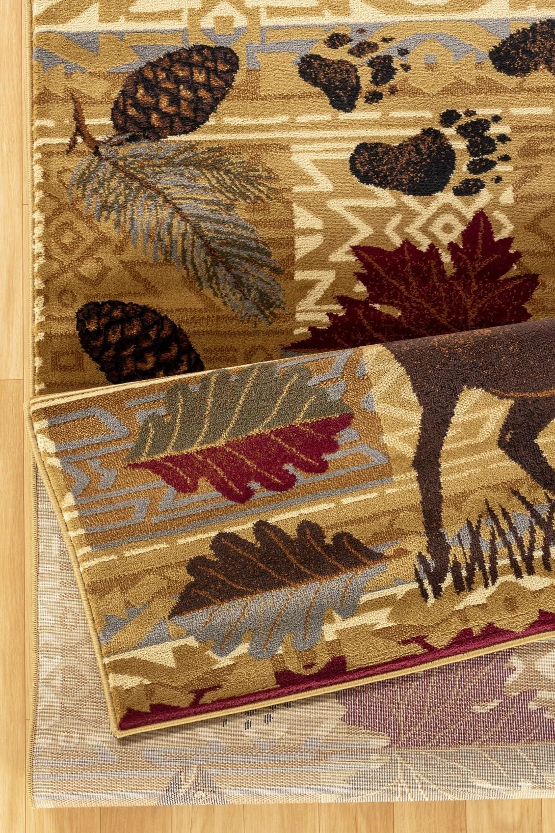 Nature's Nest - 5'3" X 7'3" Polypropylene, Lodge Area Rug - Multi / Beige - Image 3