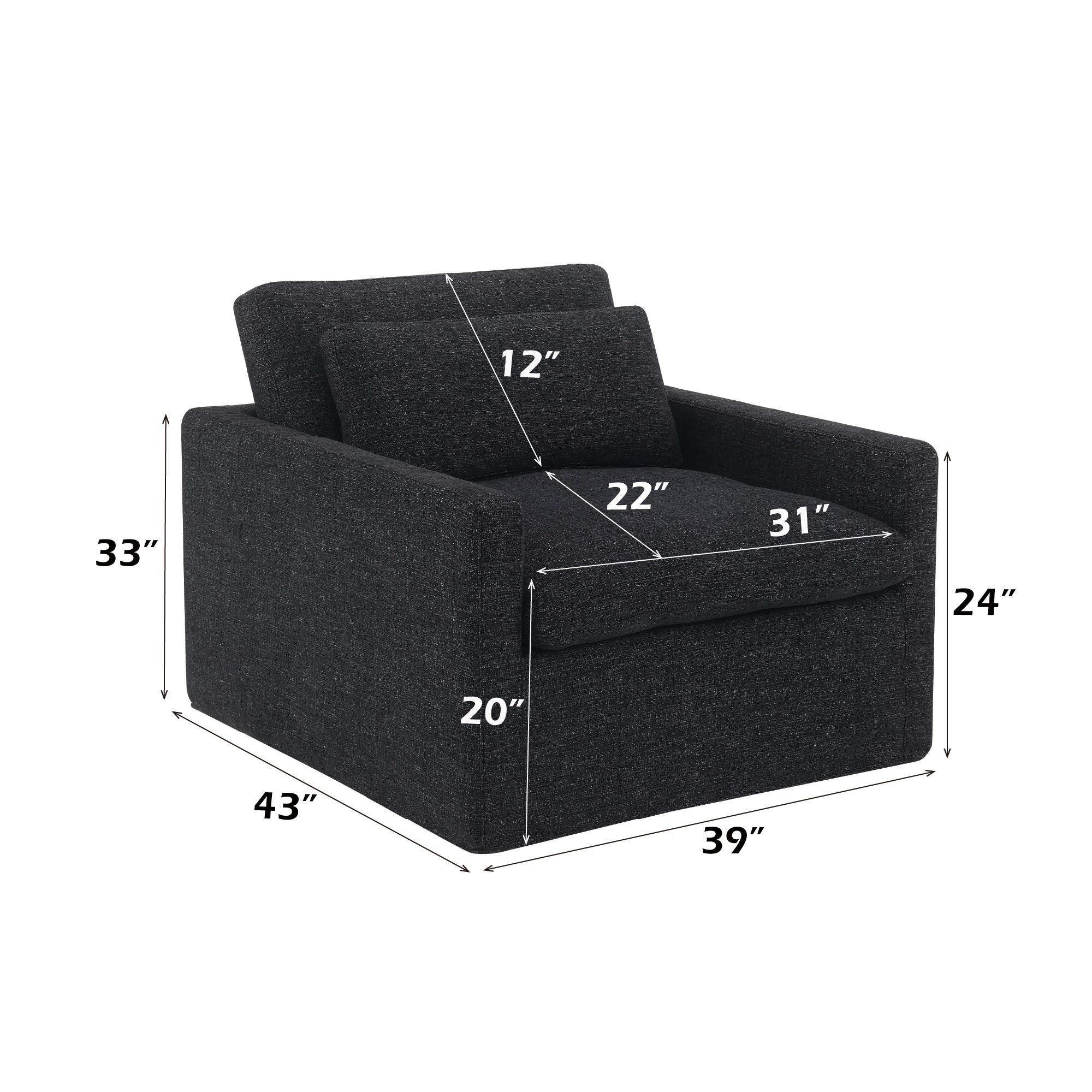 Naveen - Swivel Chair With 1 Toss Pillow - Image 7