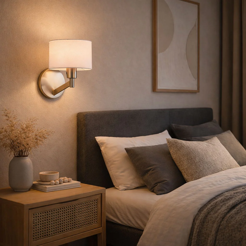 Nebula - Base Wall Lamp With Rotary Switch Shade - Brushed Nickel / Silver / White - Image 4