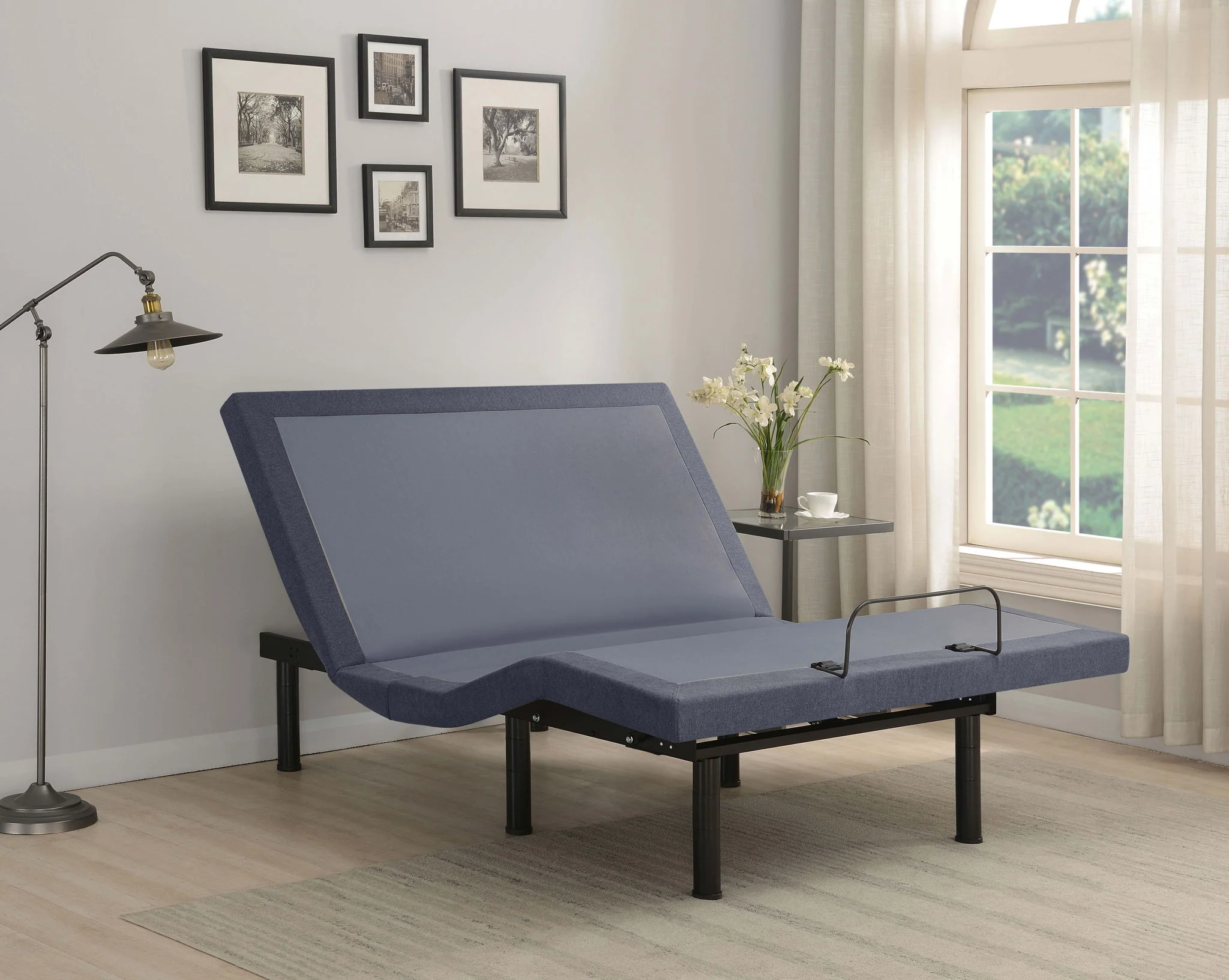 Negan Twin Extra Long Adjustable Bed Base Grey and Black - Image 2