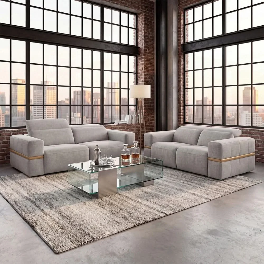 Newark Grey Contemporary Power Reclining Sofa with Track Arms - Image 4