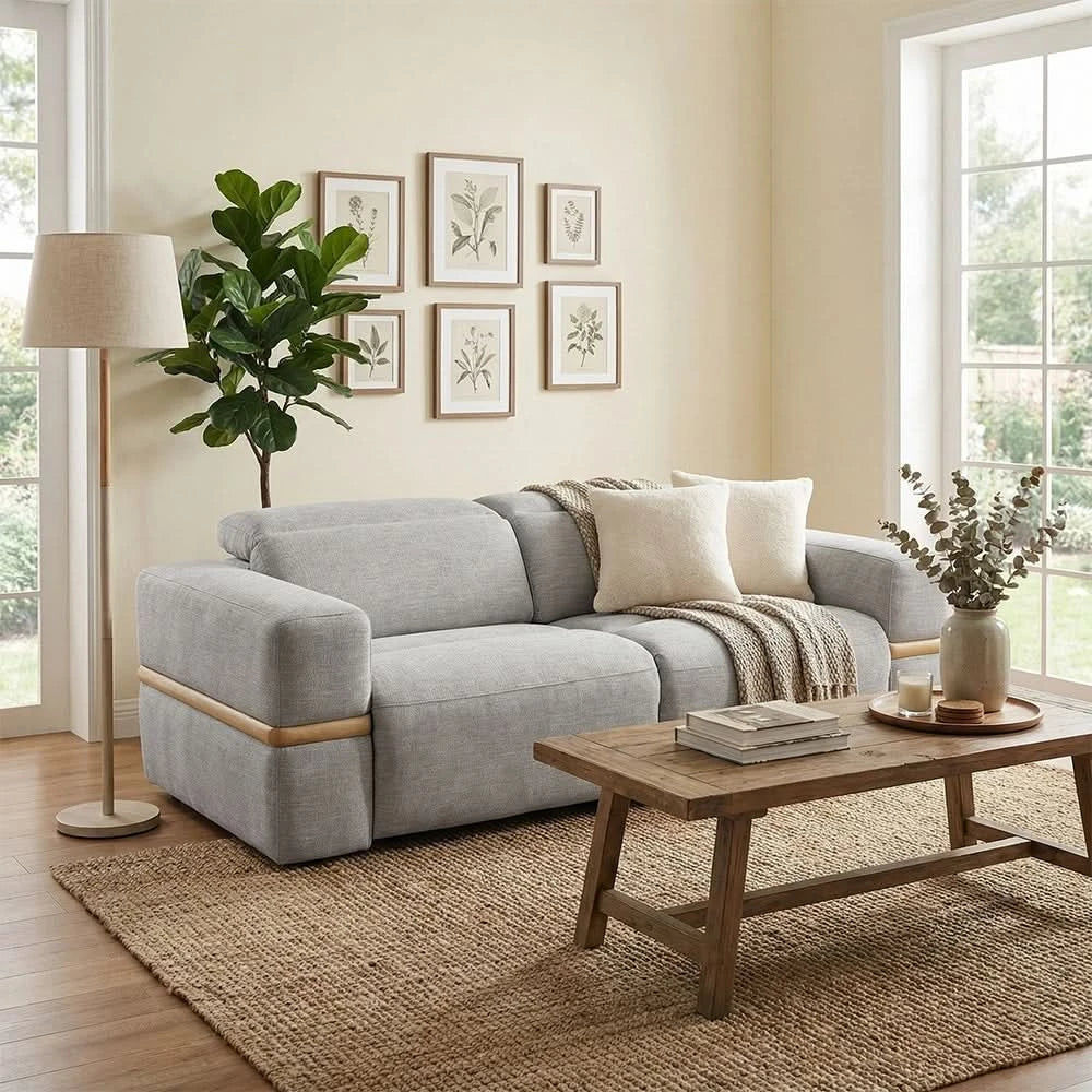 Newark Grey Contemporary Power Reclining Sofa with Track Arms - Image 2