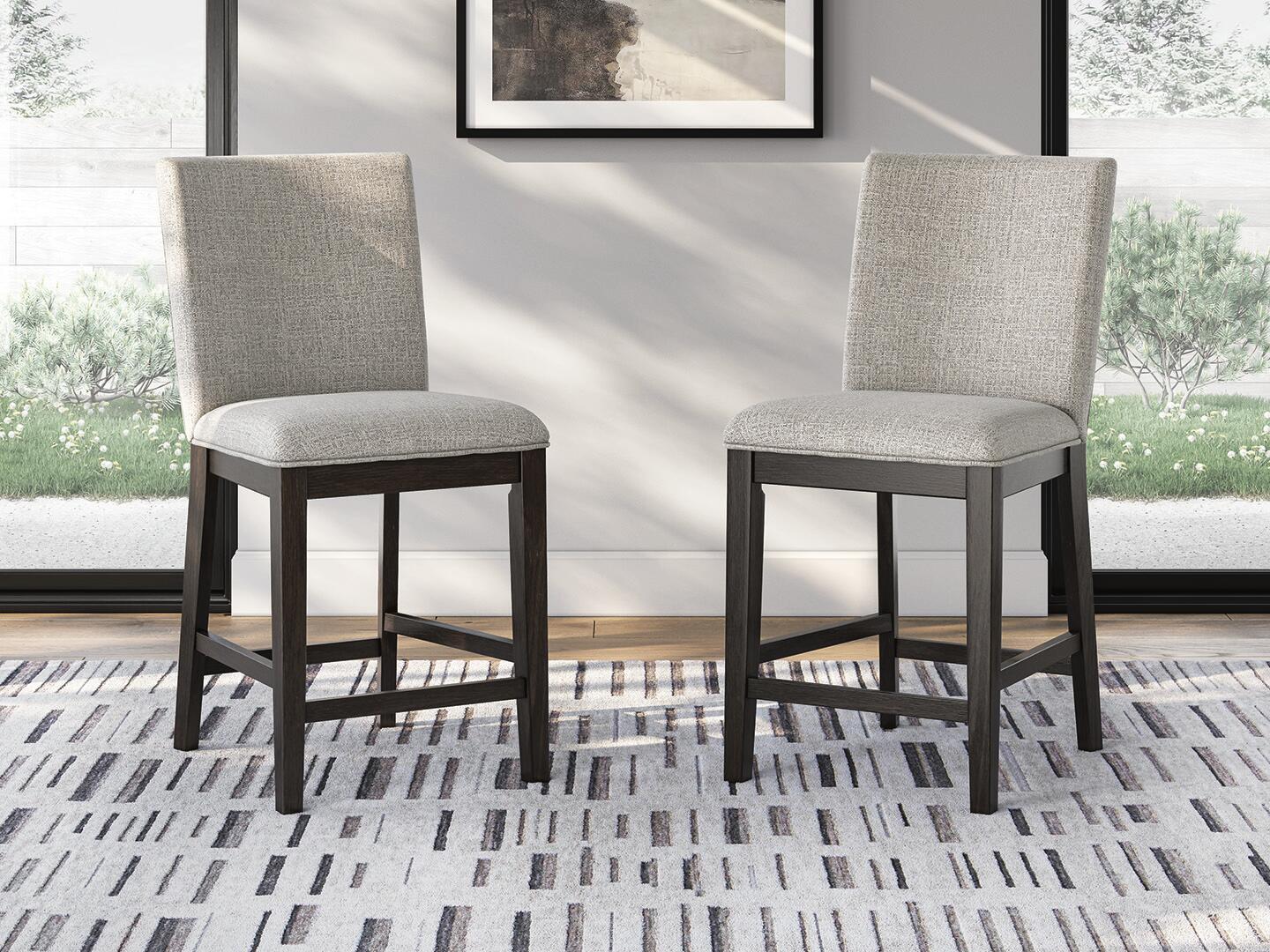 Neymorton - Upholstered Barstool (Set of 2) - Dark Grayish Brown - Image 4