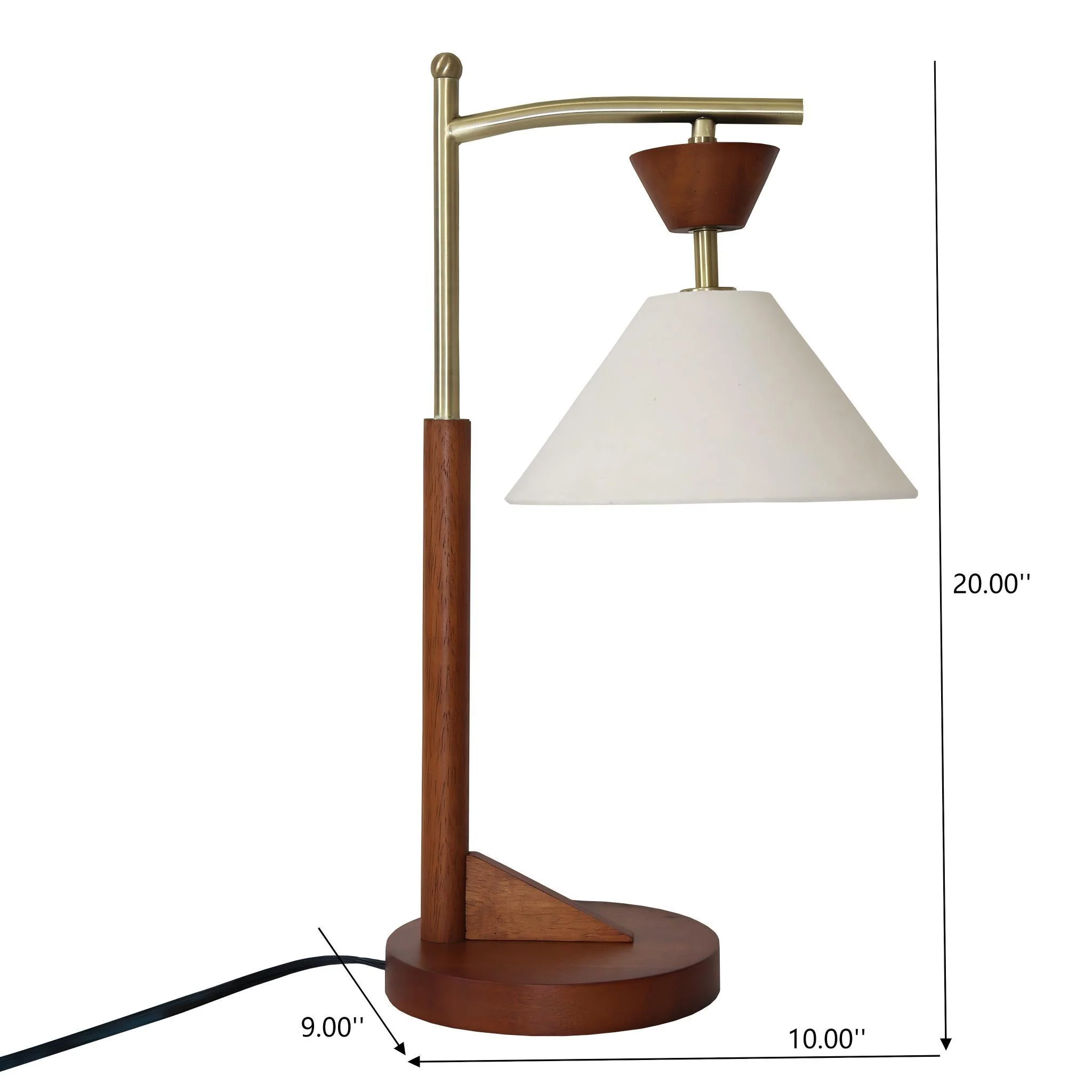 Nightstand Desk Lamp With Cone Shade For Eye Protection - Brown - Image 2