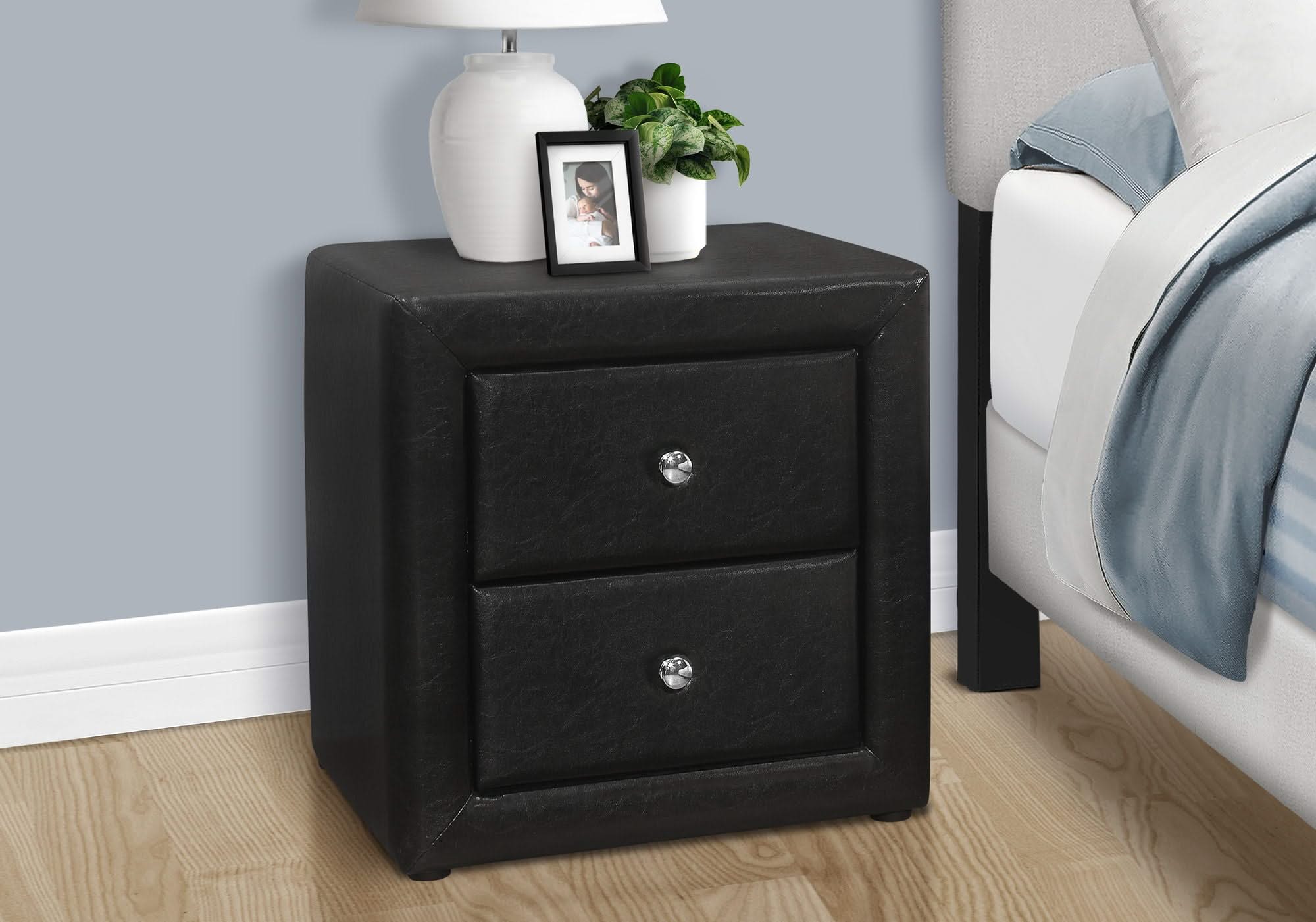 Nightstand, Storage Drawer Versatile Use, Upholstered, Transitional - Image 11