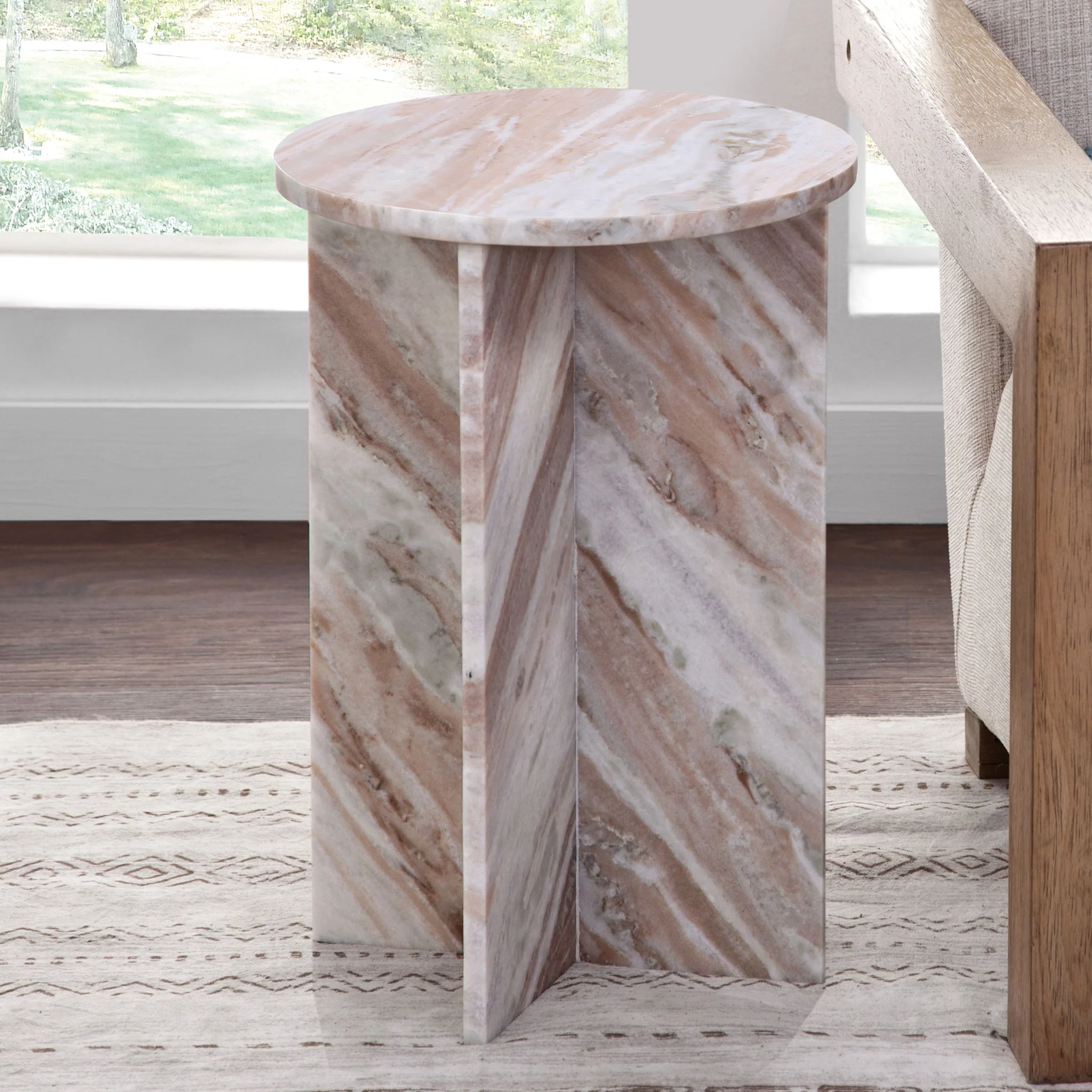 Niki - Banswara Marble End Table - Image 2
