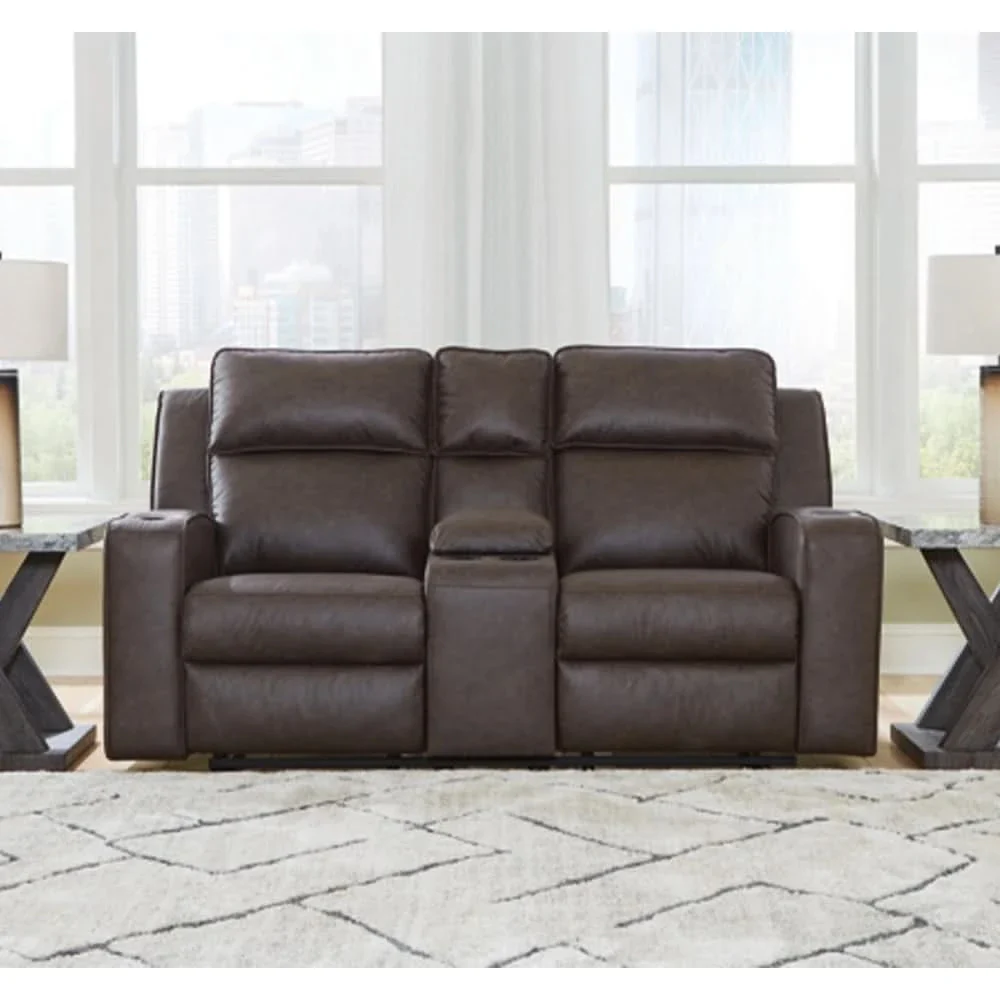 Noah Brown Contemporary Manual Reclining Living Room Set with Cup Holders and USB Charging - Image 4