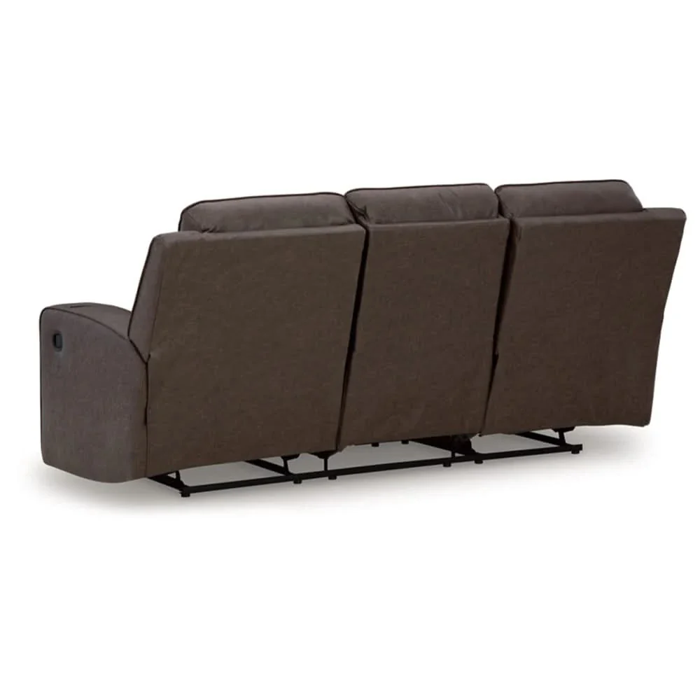 Noah Brown Contemporary Manual Reclining Sofa with Drop-Down Table and USB Charging - Image 6