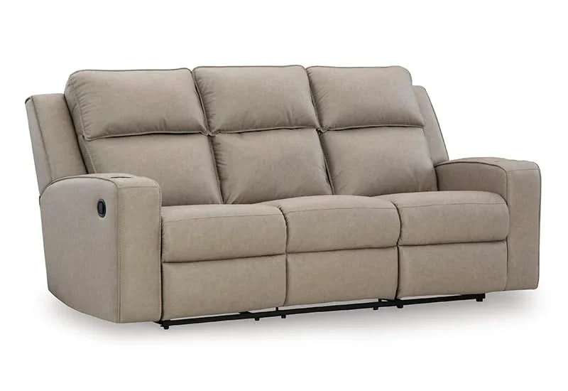 Noah Pebble Reclining Sofa w/ Drop-Down Table – Built-In Comfort & Convenience - Image 3