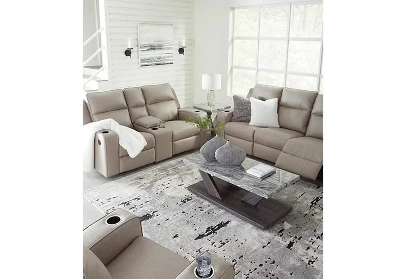 Noah Pebble Reclining Sofa w/ Drop-Down Table – Built-In Comfort & Convenience - Image 8